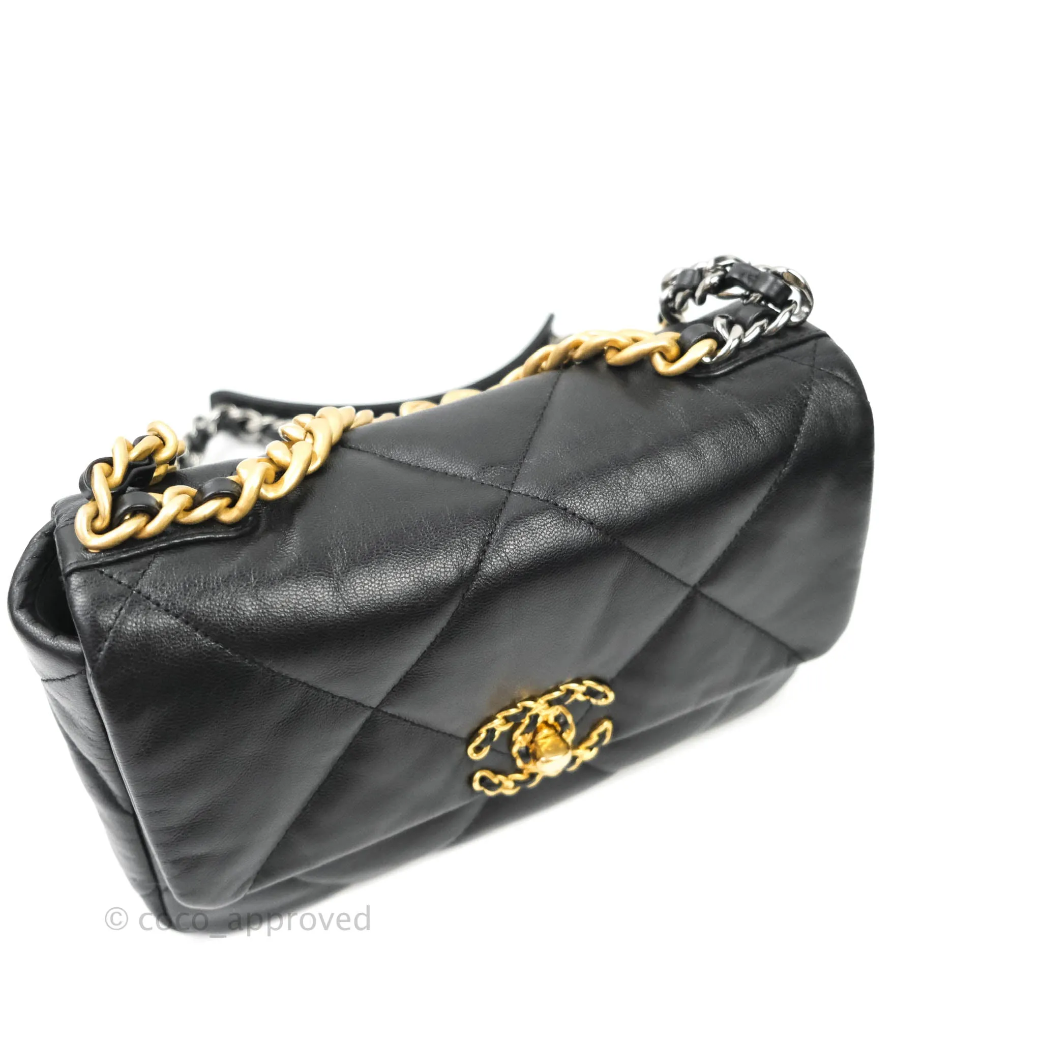 Chanel 19 Small Black Goatskin Mixed Hardware
