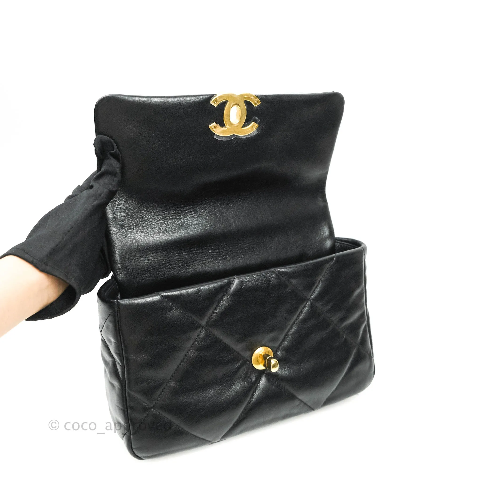 Chanel 19 Small Black Goatskin Mixed Hardware