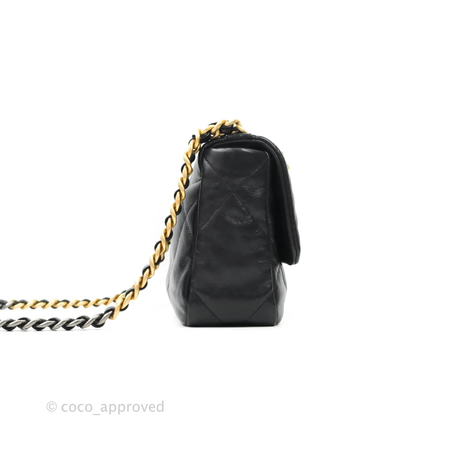 Chanel 19 Small Black Goatskin Mixed Hardware