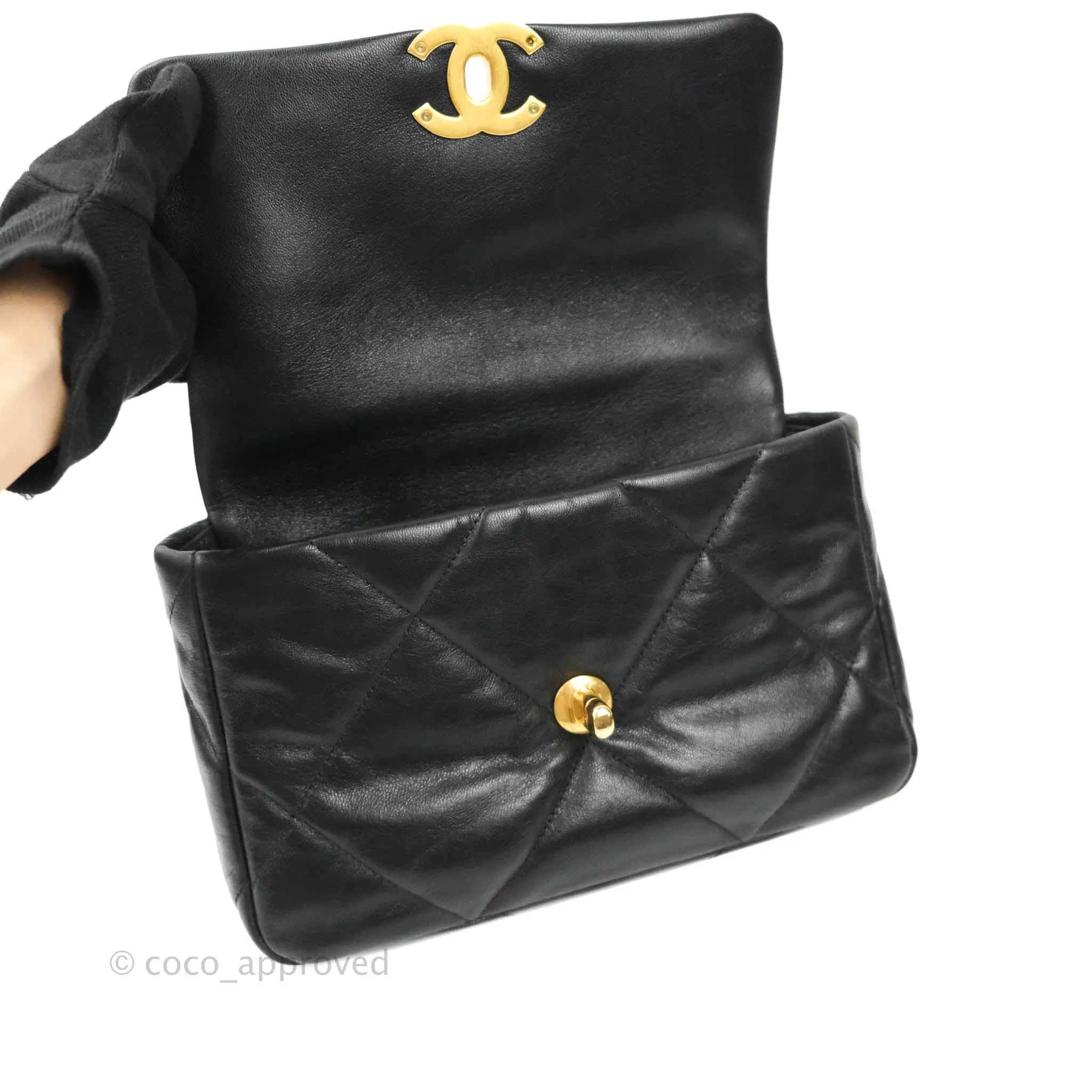 Chanel 19 Small Black Goatskin Mixed Hardware