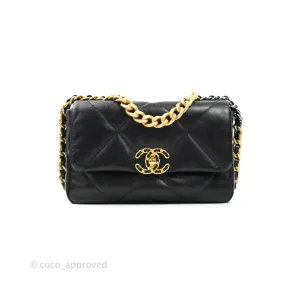 Chanel 19 Small Black Goatskin Mixed Hardware