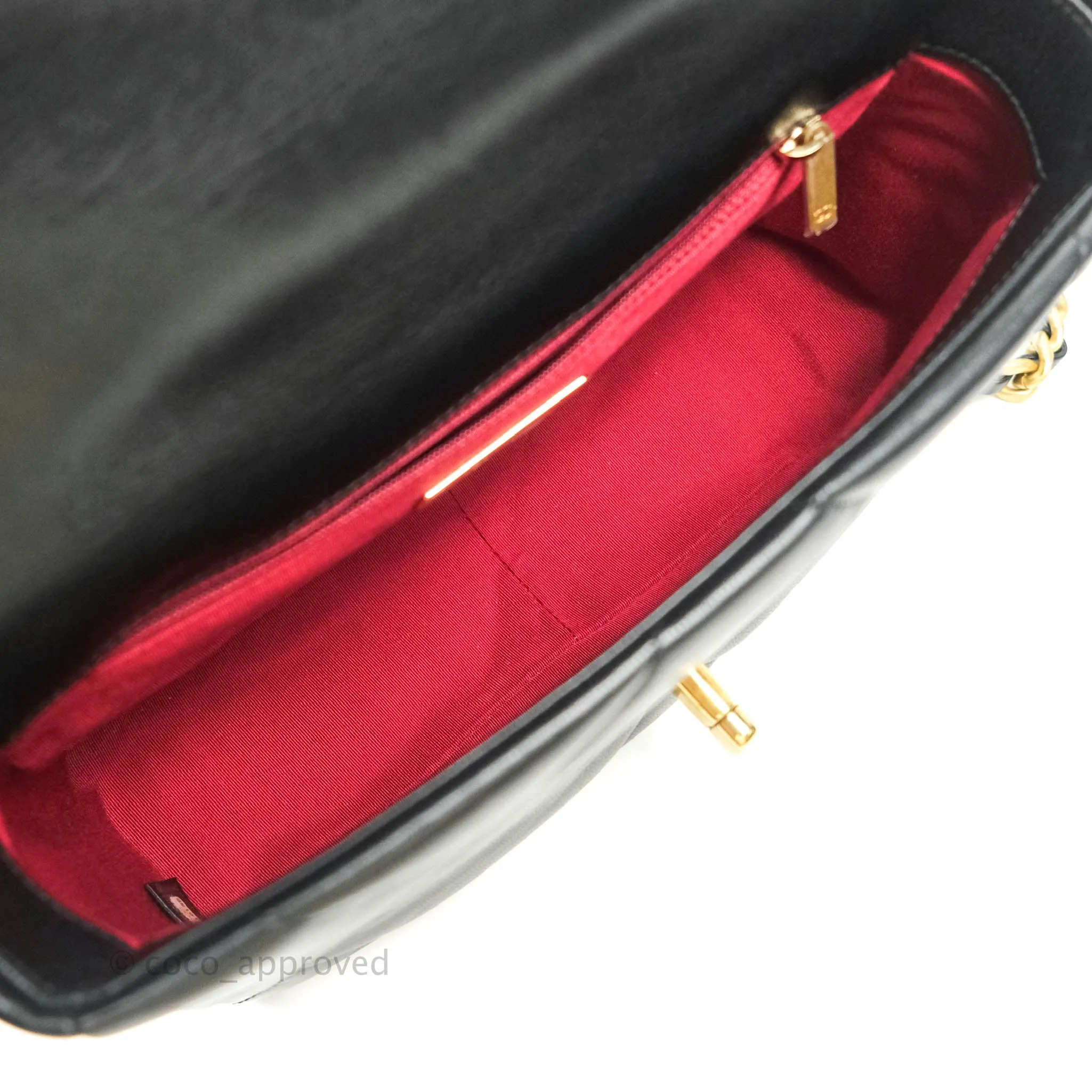 Chanel 19 Small Black Goatskin Mixed Hardware