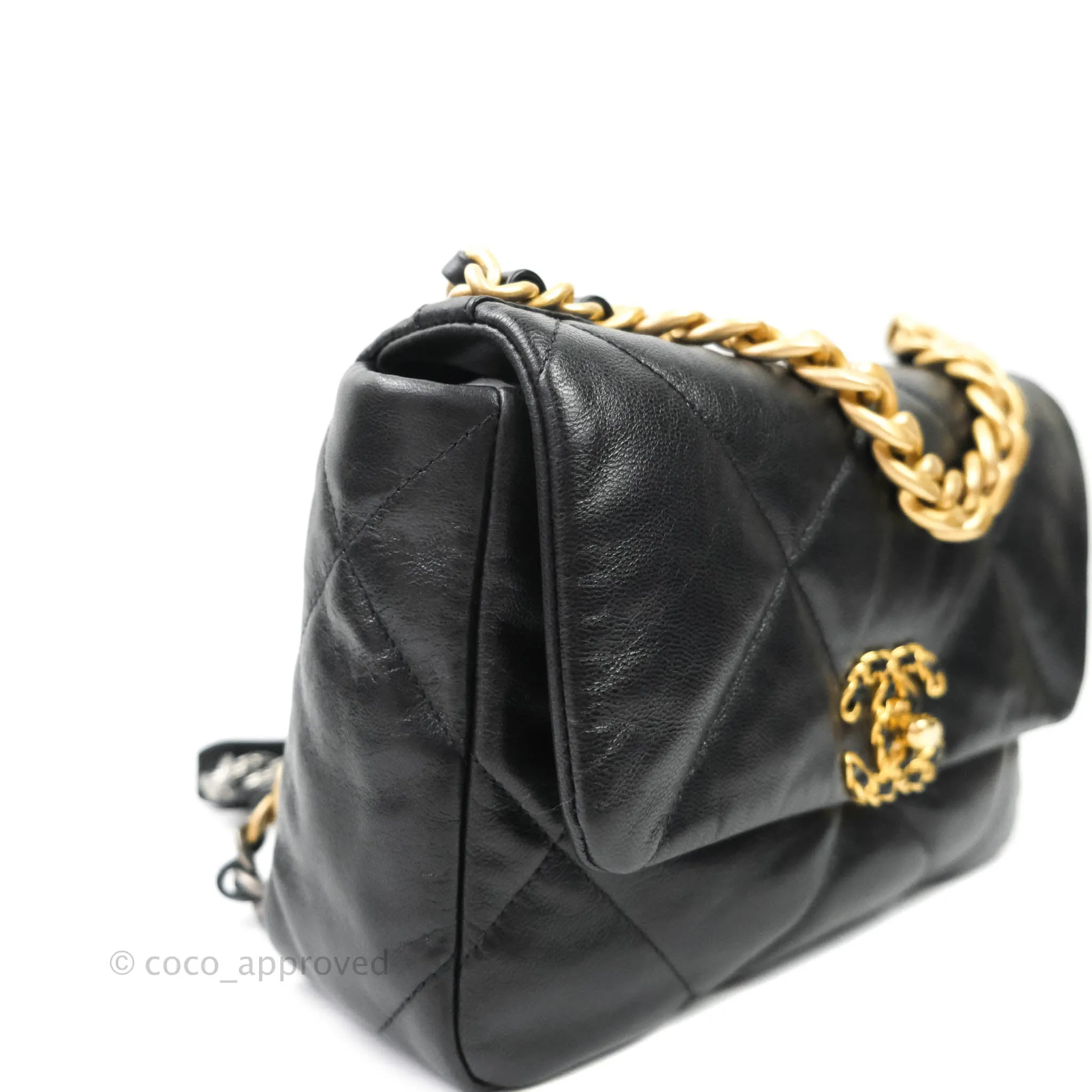 Chanel 19 Small Black Goatskin Mixed Hardware