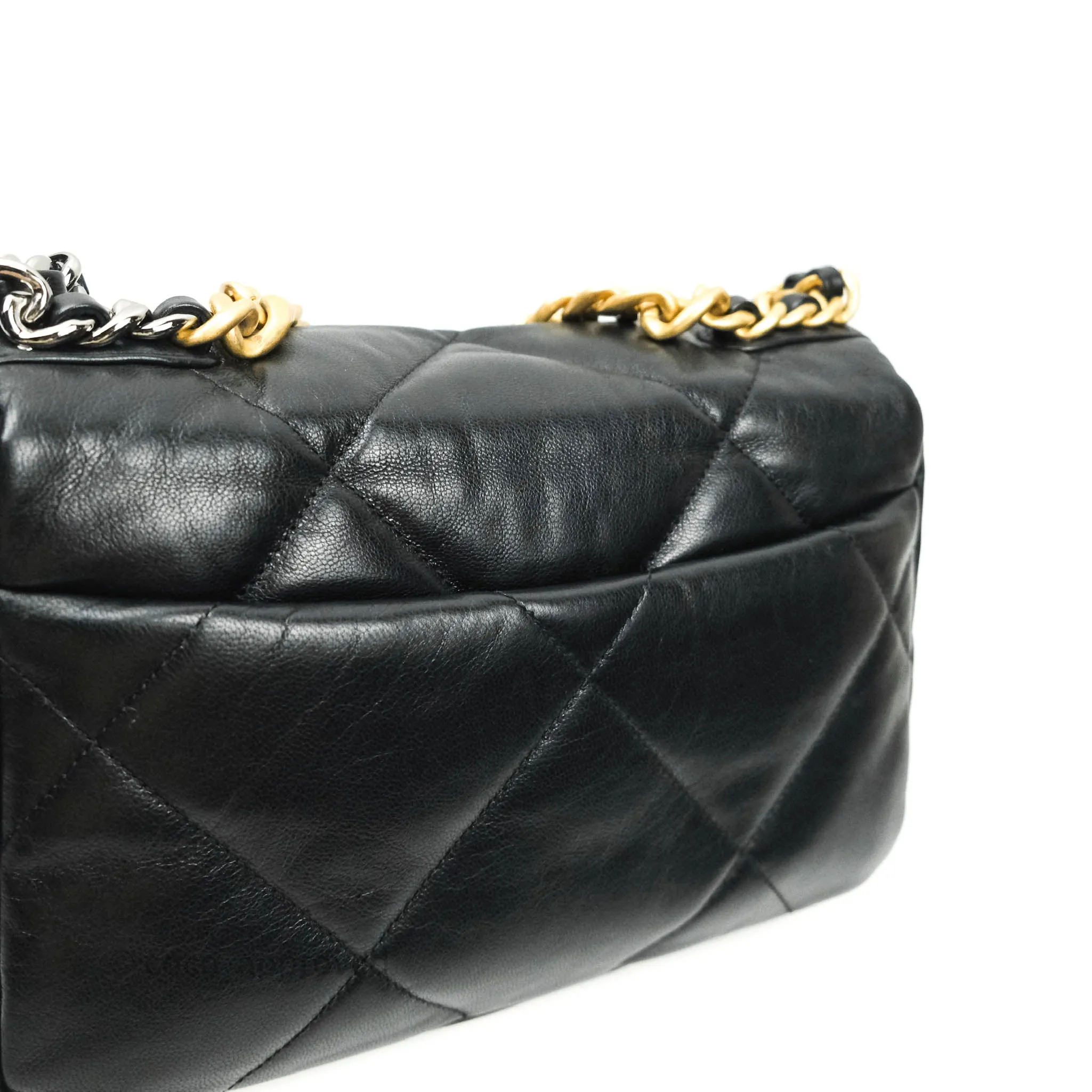 Chanel 19 Small Black Goatskin Mixed Hardware