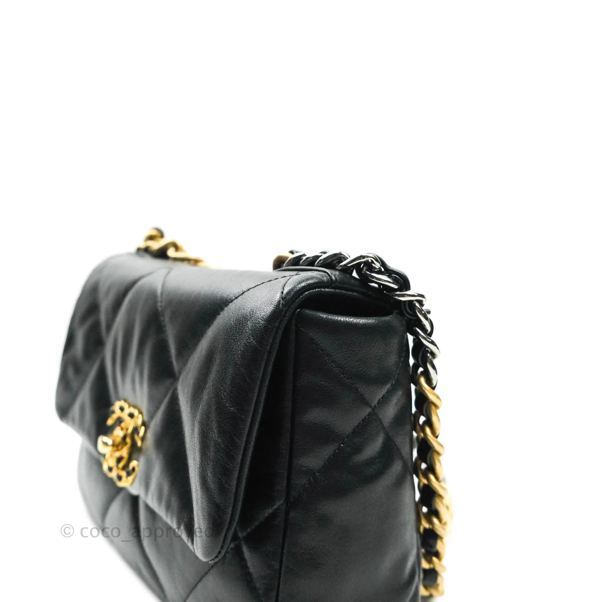 Chanel 19 Small Black Goatskin Mixed Hardware