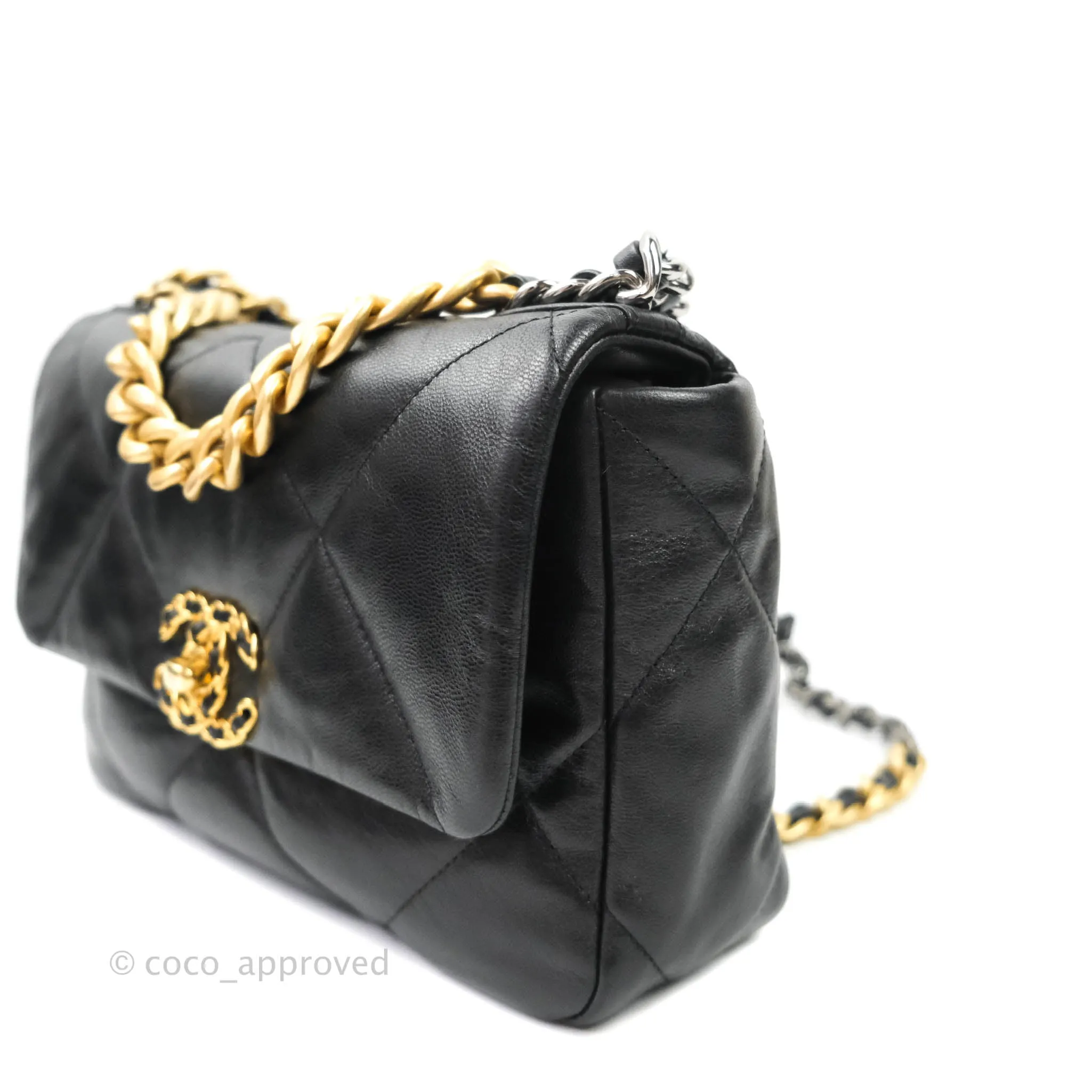 Chanel 19 Small Black Goatskin Mixed Hardware