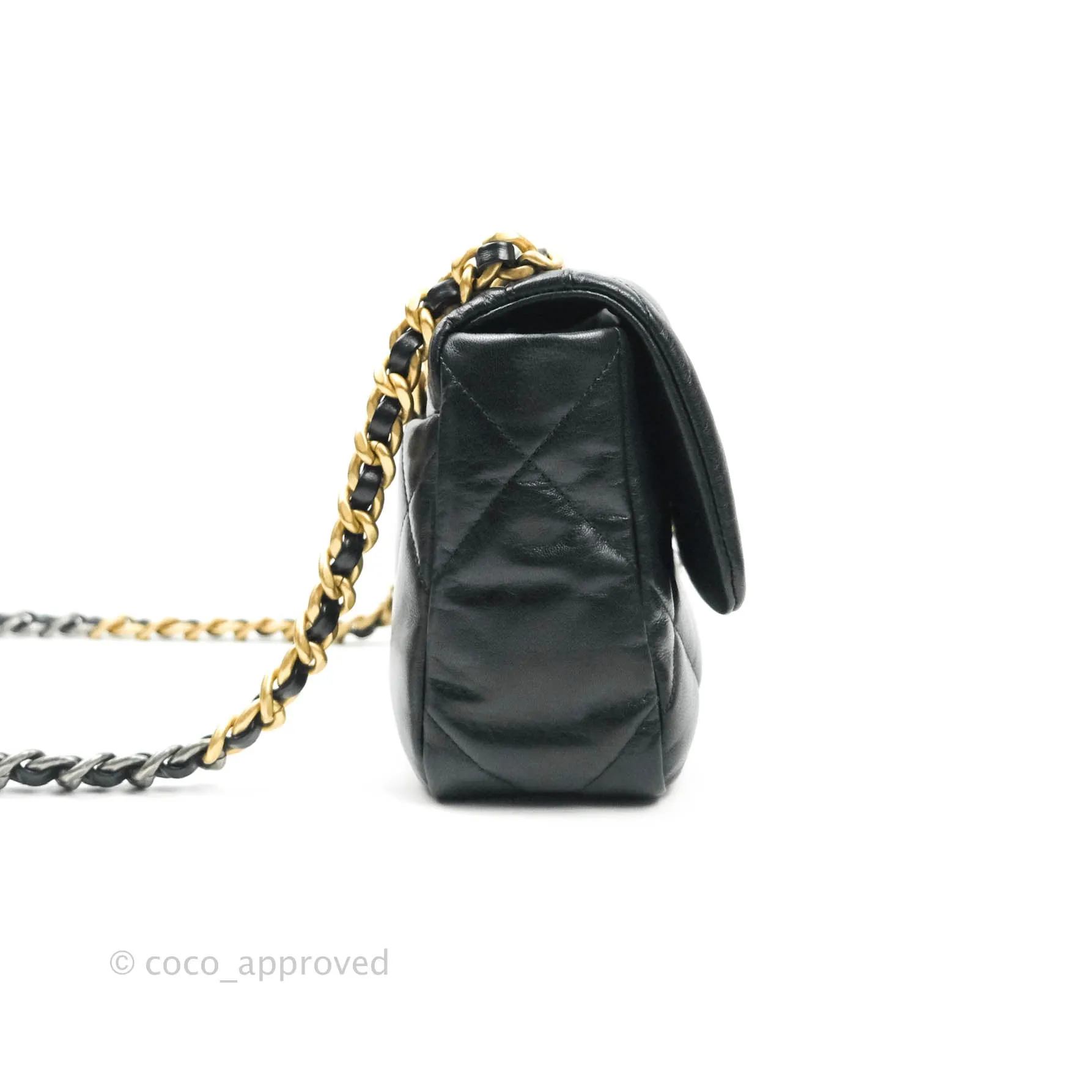 Chanel 19 Small Black Goatskin Mixed Hardware