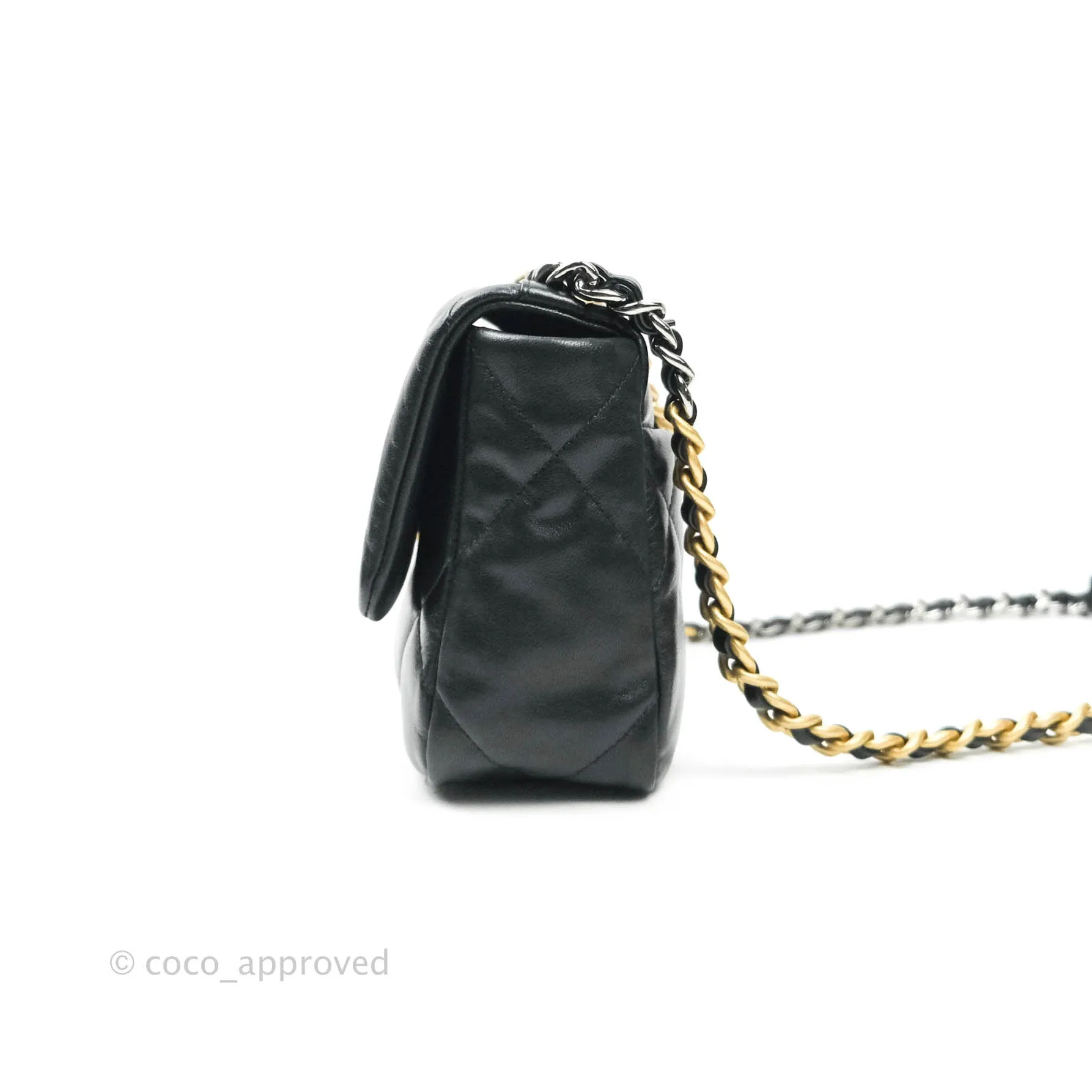Chanel 19 Small Black Goatskin Mixed Hardware