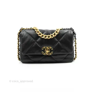 Chanel 19 Small Black Lambskin Mixed Hardware