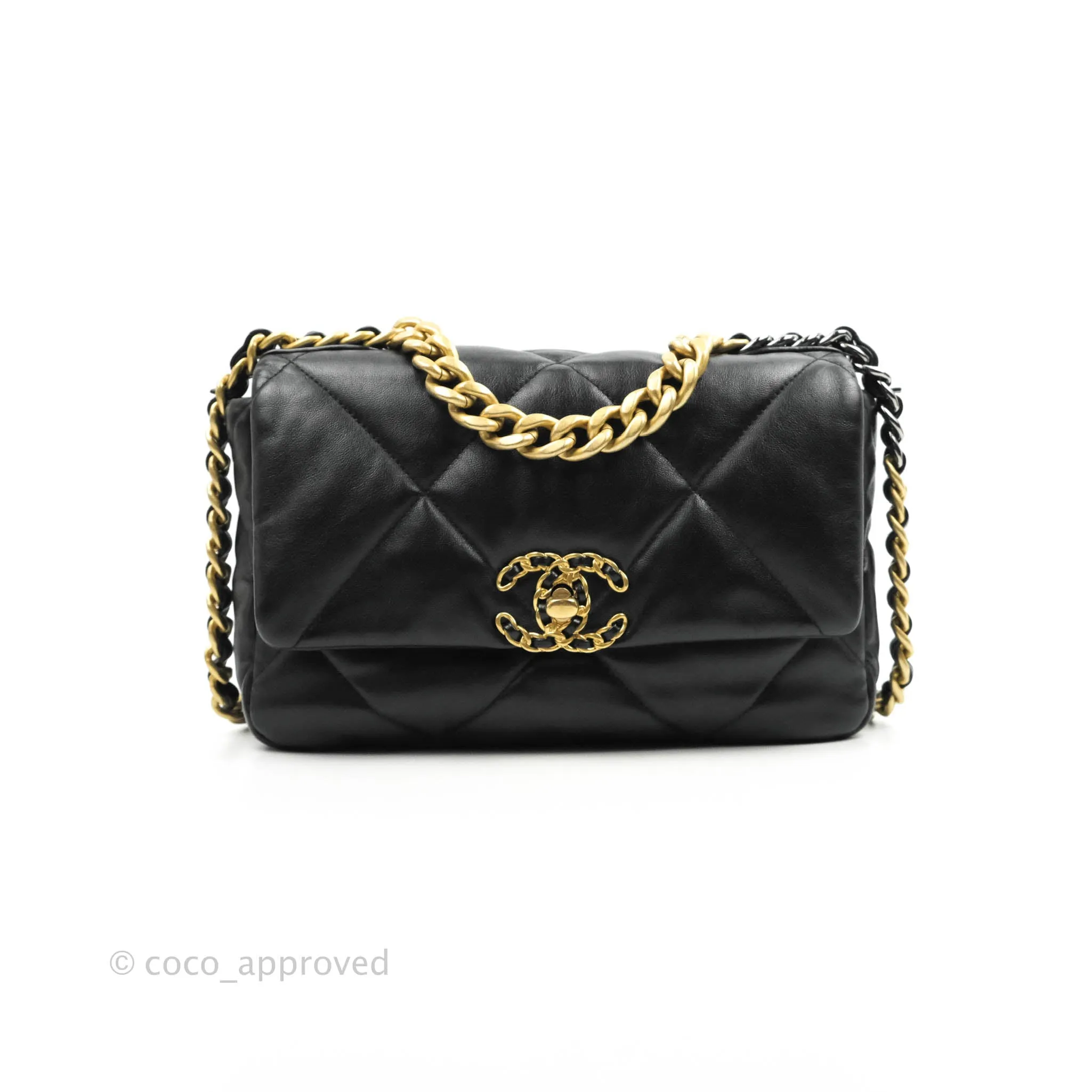 Chanel 19 Small Black Lambskin Mixed Hardware