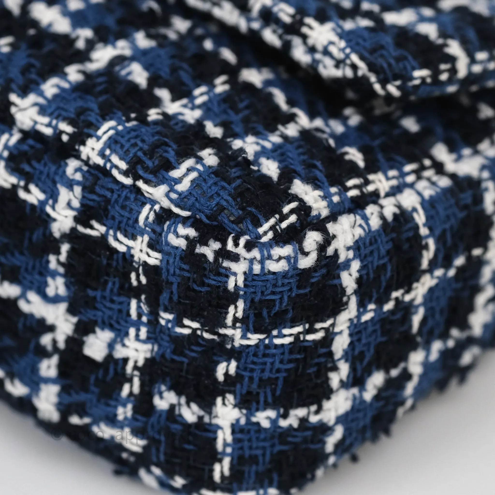 Chanel 19 Small Blue White Black Grid Tweed Mixed Hardware