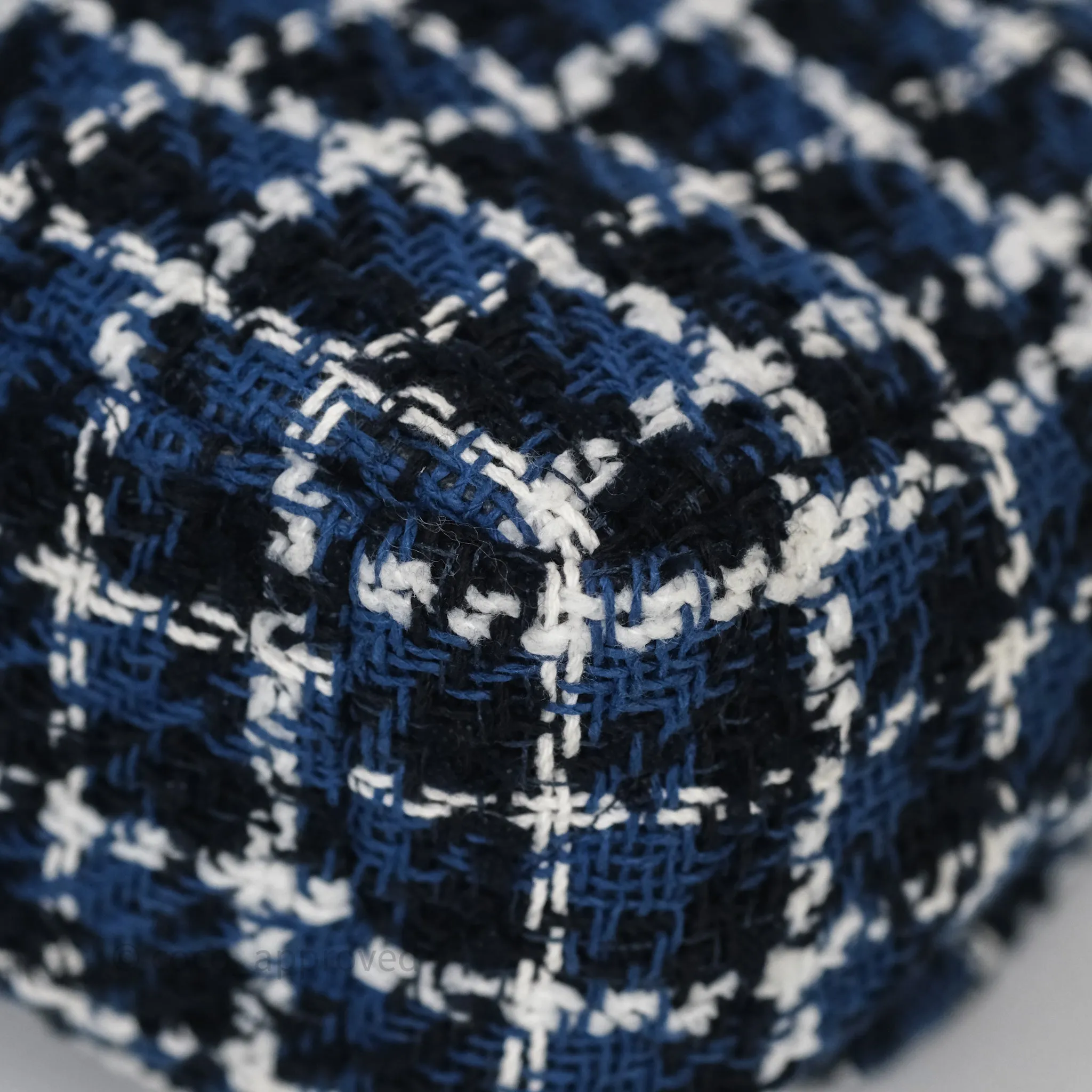 Chanel 19 Small Blue White Black Grid Tweed Mixed Hardware