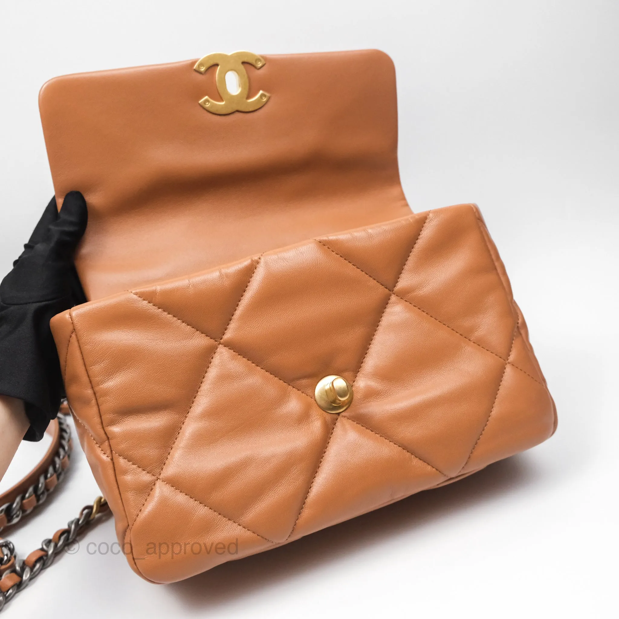 Chanel 19 Small Caramel Brown Mixed Hardware 21A