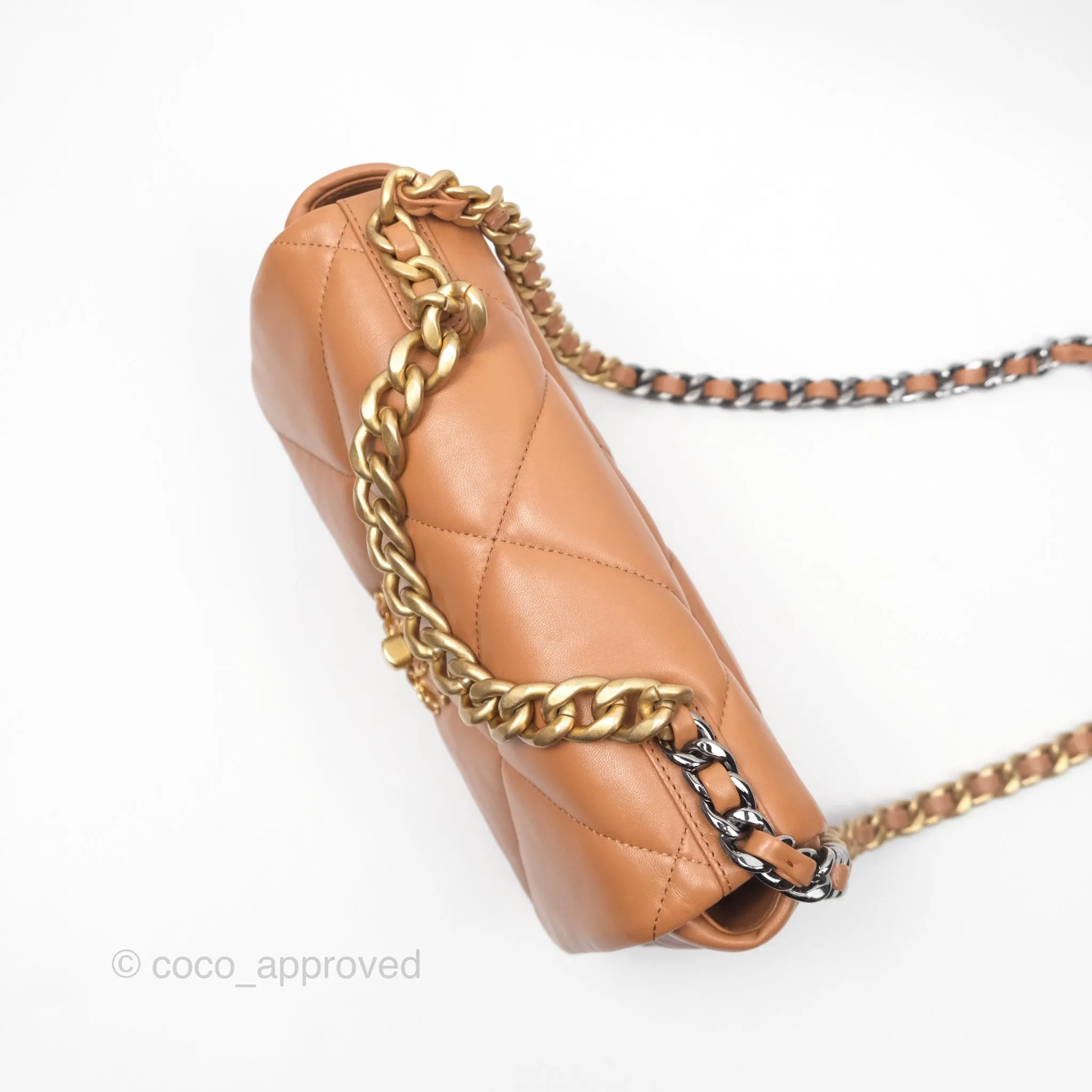 Chanel 19 Small Caramel Brown Mixed Hardware 21A