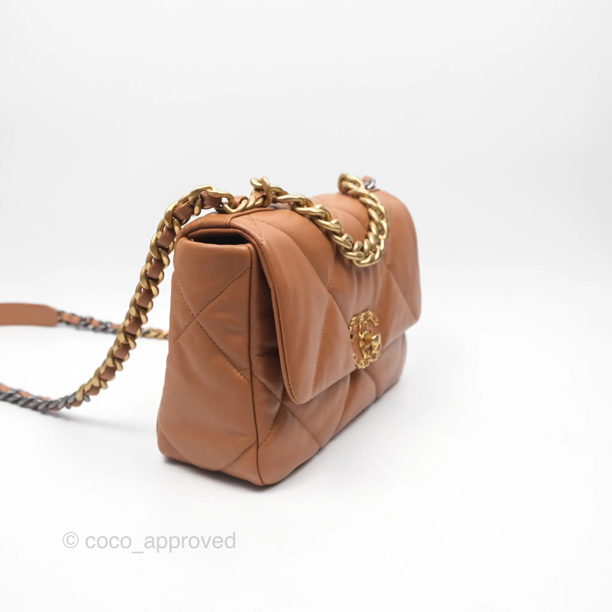 Chanel 19 Small Caramel Brown Mixed Hardware 21A
