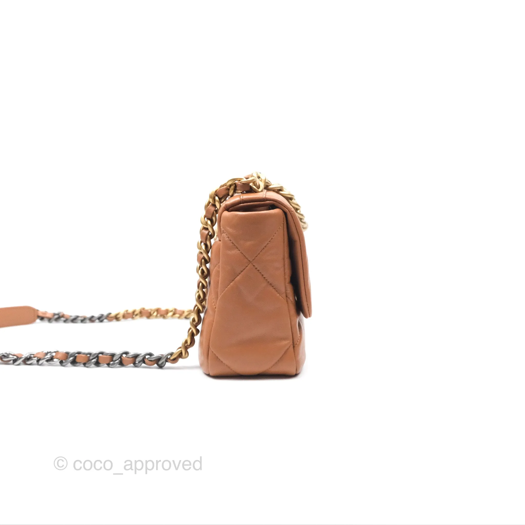 Chanel 19 Small Caramel Brown Mixed Hardware 21A