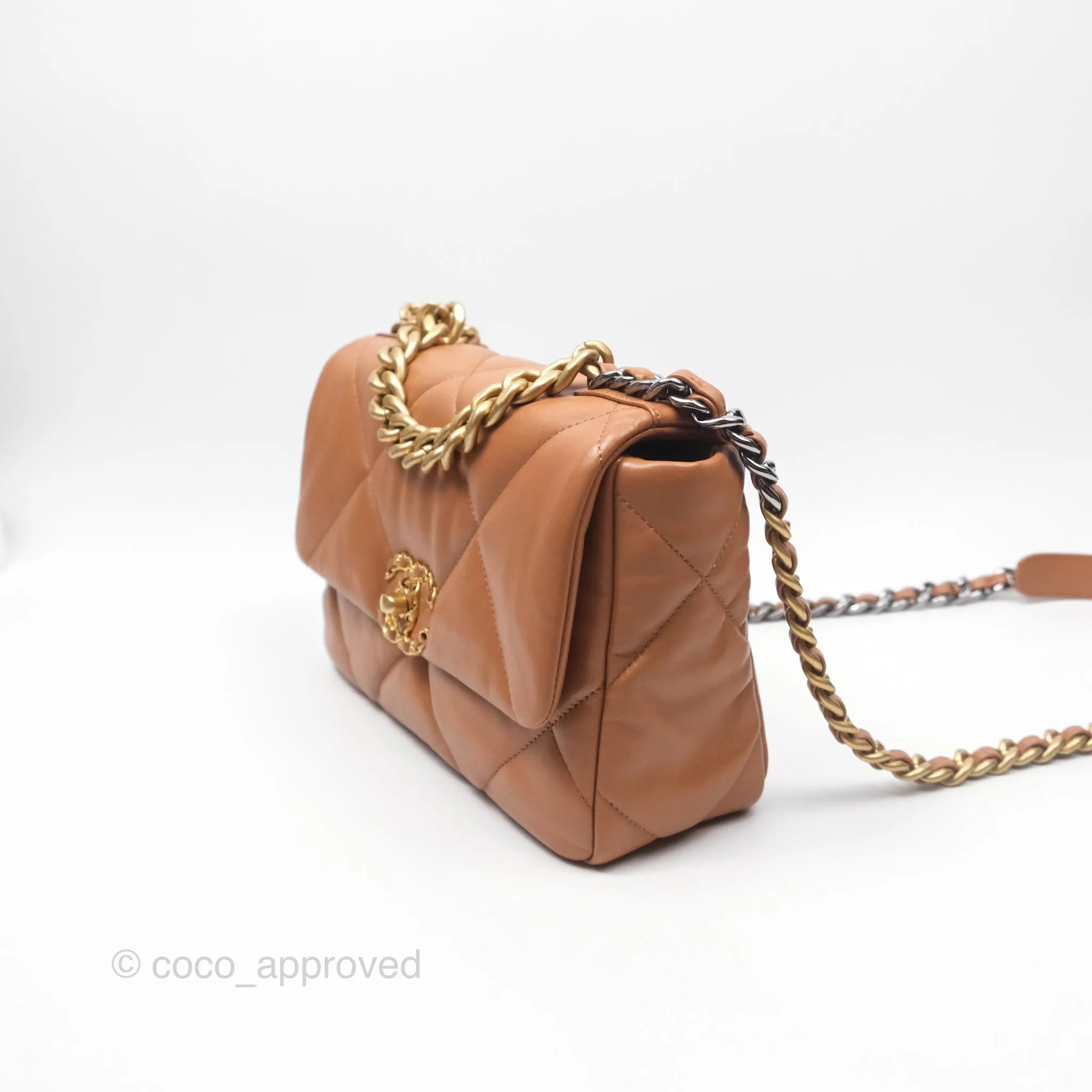 Chanel 19 Small Caramel Brown Mixed Hardware 21A