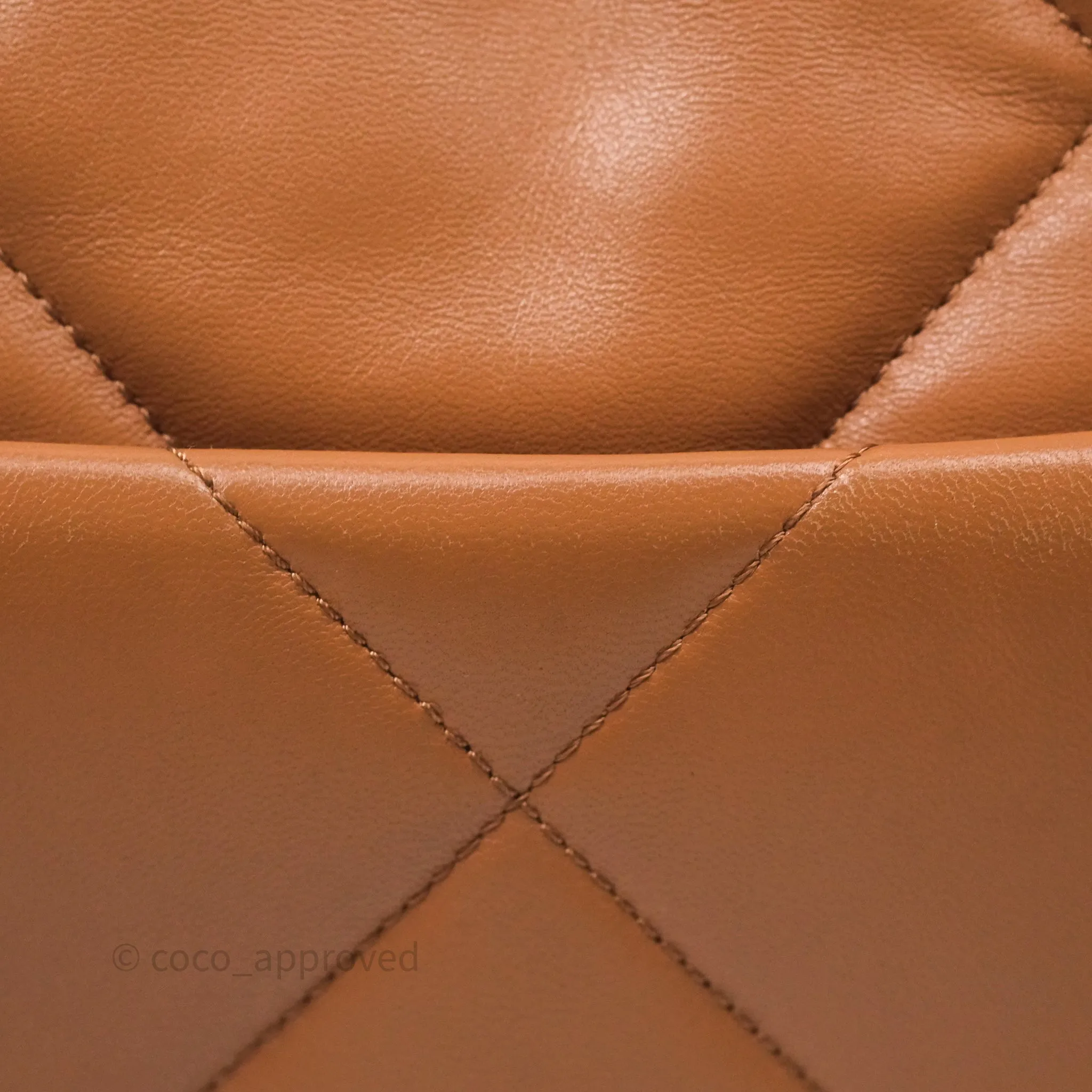 Chanel 19 Small Caramel Dark Beige Brown Mixed Hardware