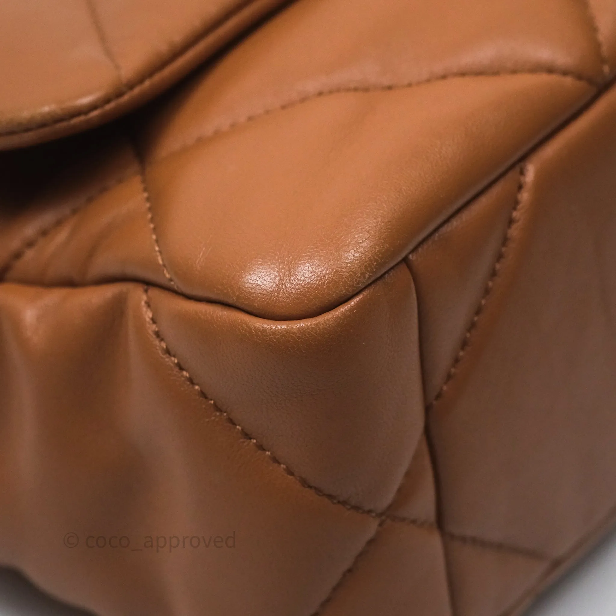 Chanel 19 Small Caramel Dark Beige Brown Mixed Hardware