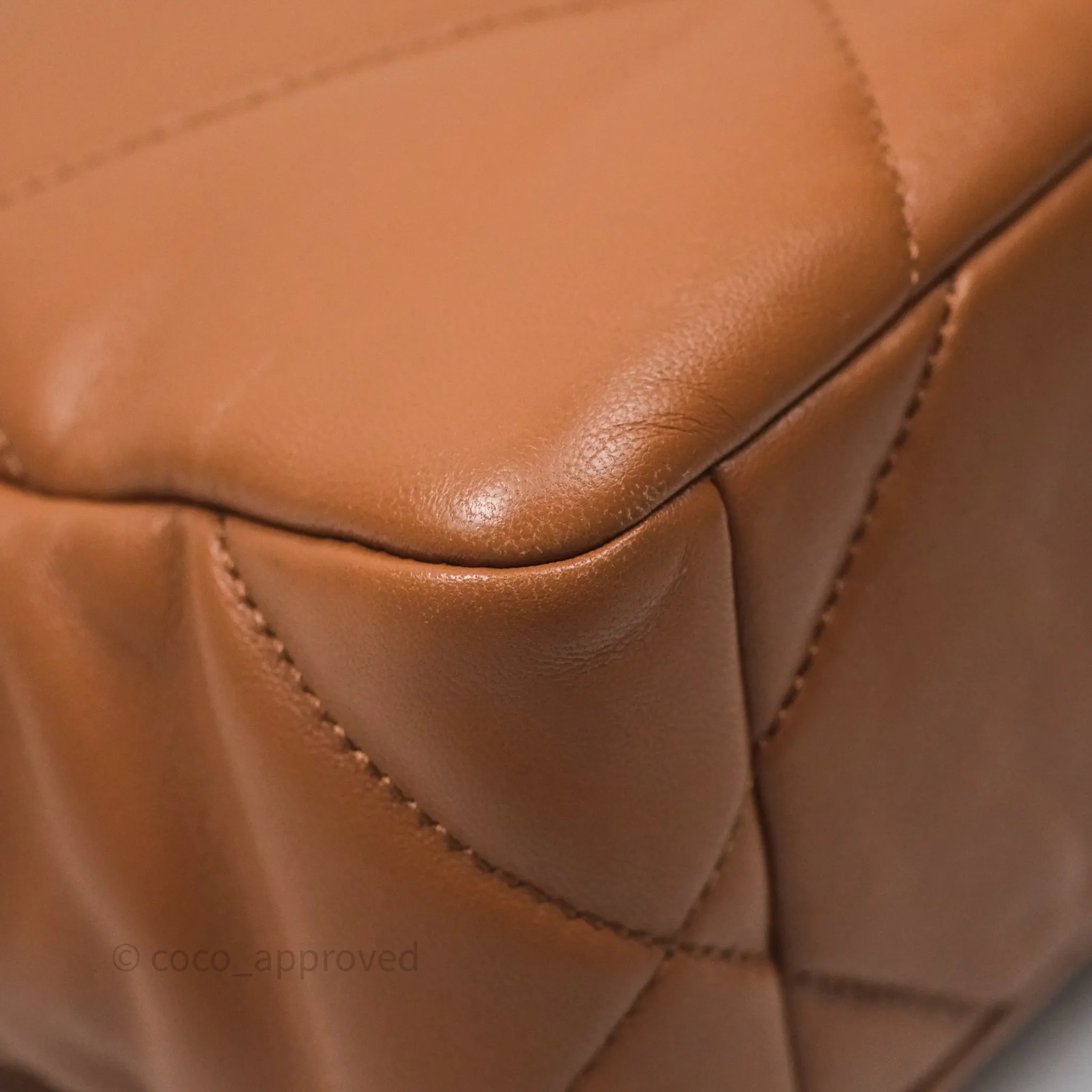 Chanel 19 Small Caramel Dark Beige Brown Mixed Hardware