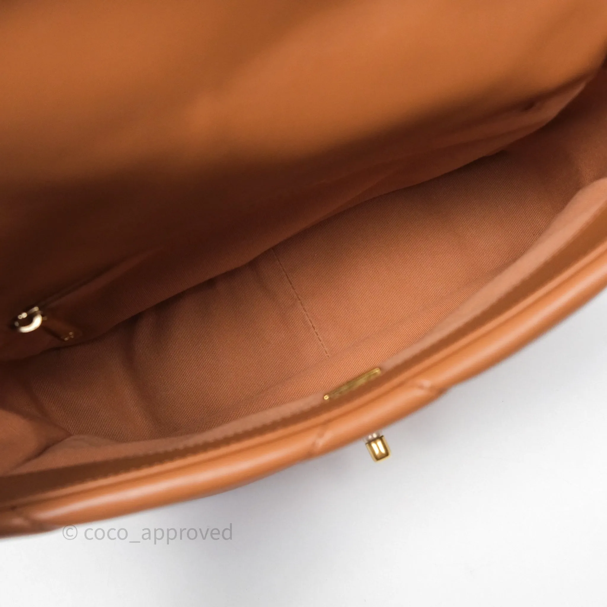 Chanel 19 Small Caramel Dark Beige Brown Mixed Hardware