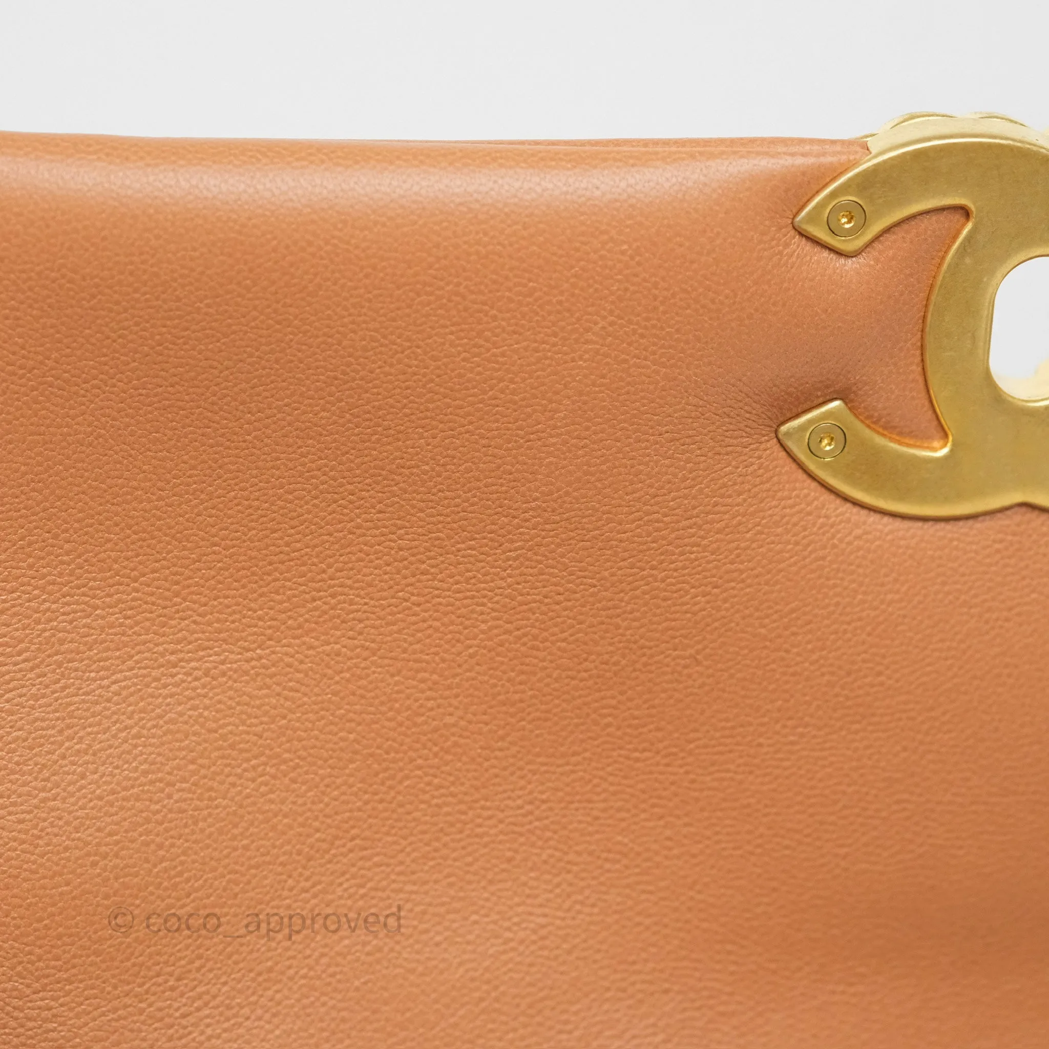 Chanel 19 Small Caramel Dark Beige Brown Mixed Hardware