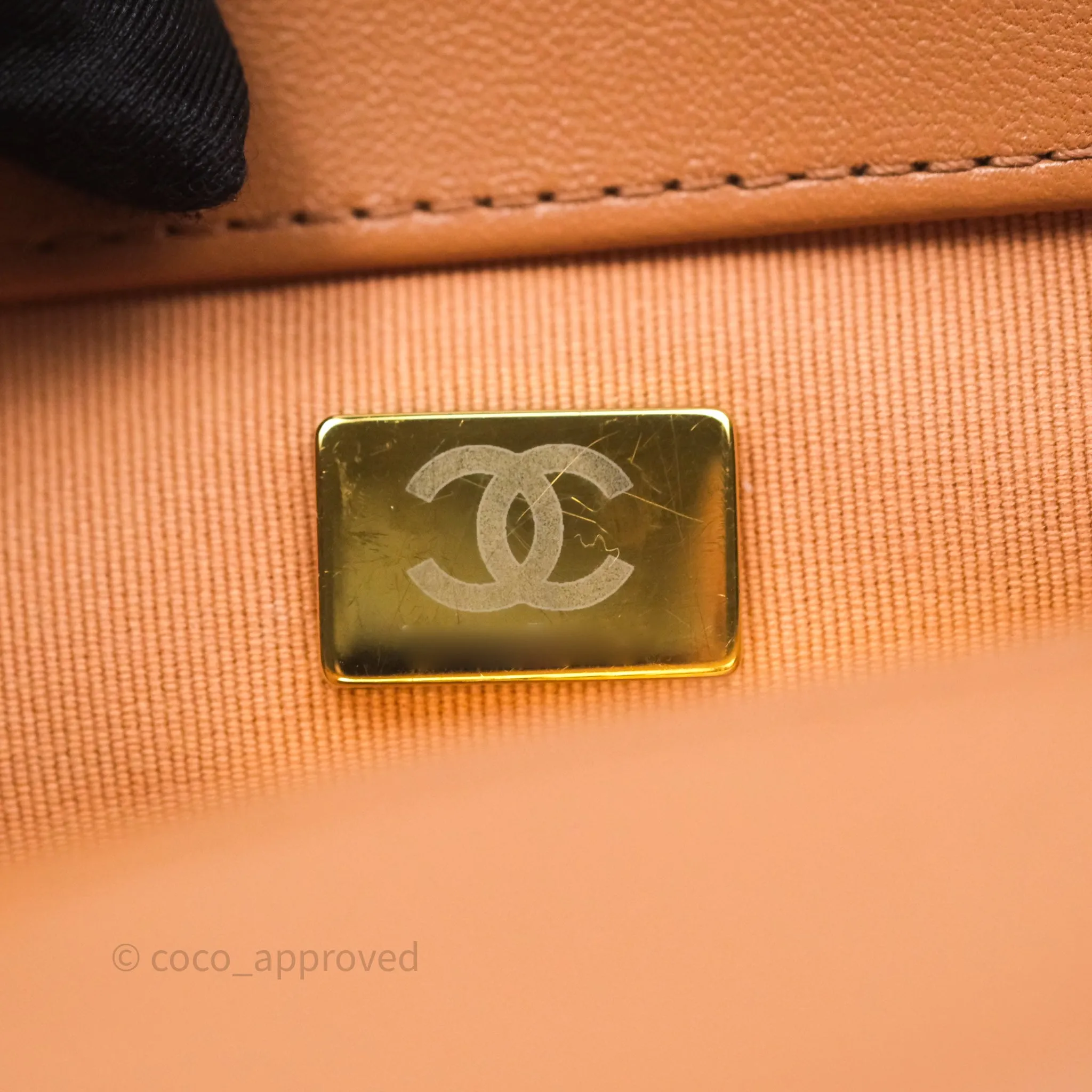 Chanel 19 Small Caramel Dark Beige Brown Mixed Hardware