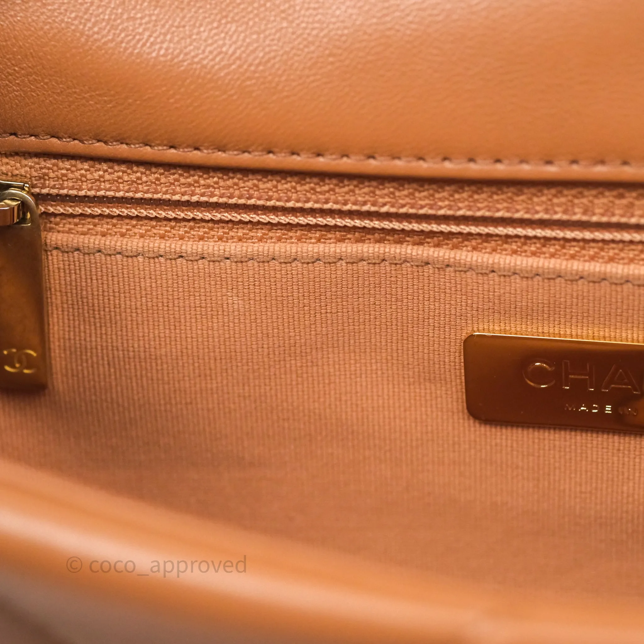 Chanel 19 Small Caramel Dark Beige Brown Mixed Hardware