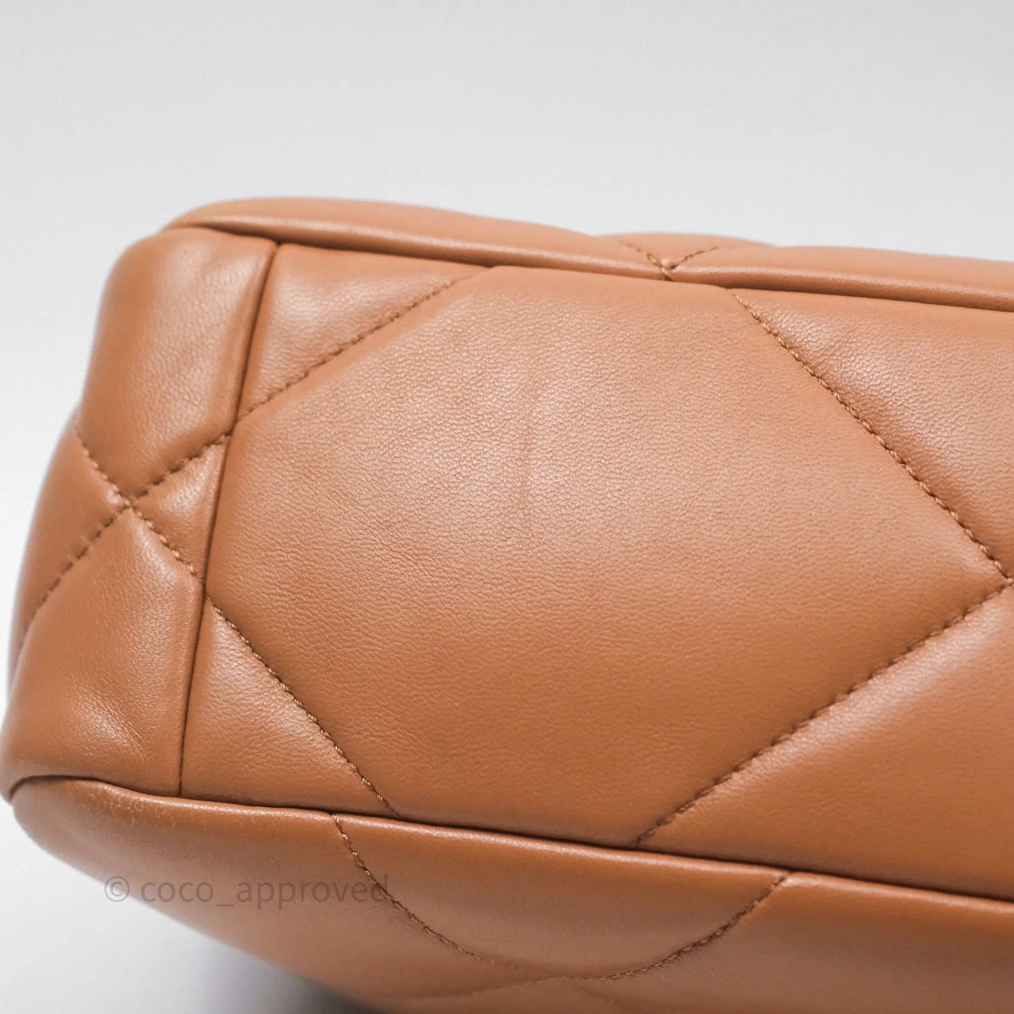 Chanel 19 Small Caramel Dark Beige Brown Mixed Hardware