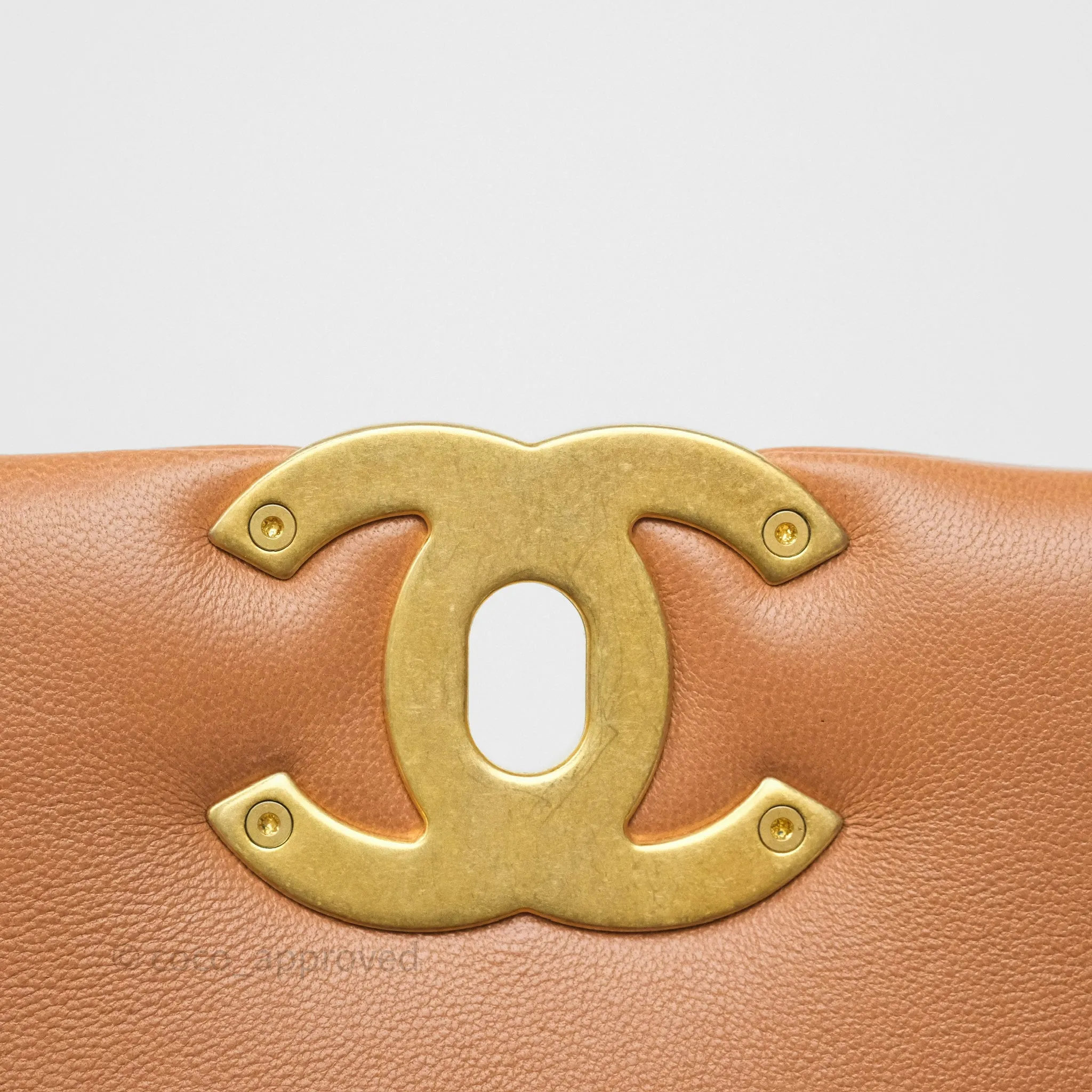 Chanel 19 Small Caramel Dark Beige Brown Mixed Hardware