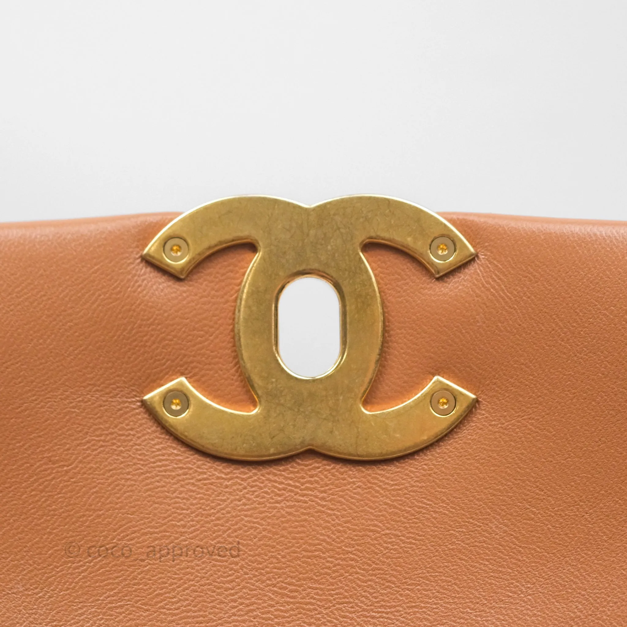 Chanel 19 Small Caramel Dark Beige Brown Mixed Hardware