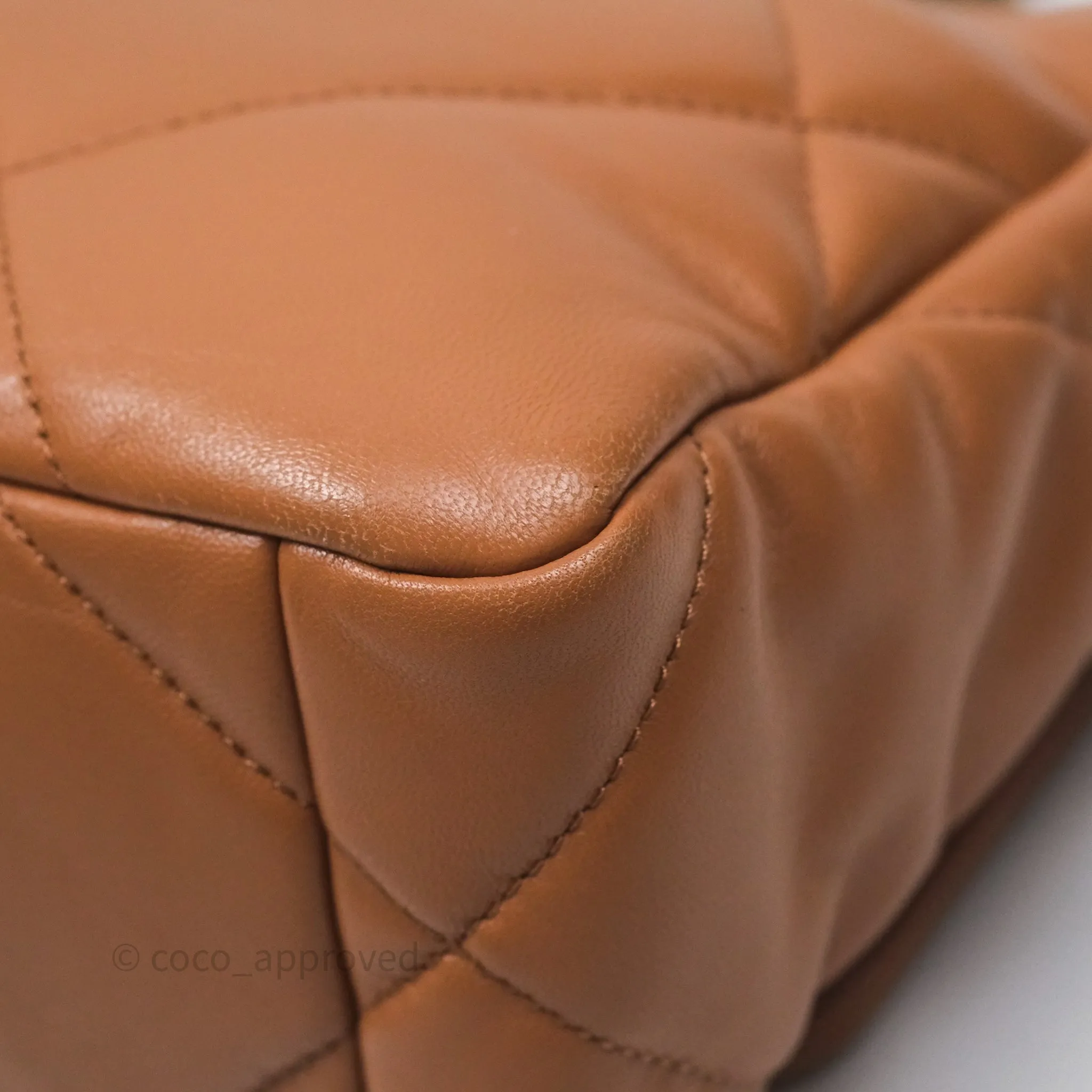 Chanel 19 Small Caramel Dark Beige Brown Mixed Hardware