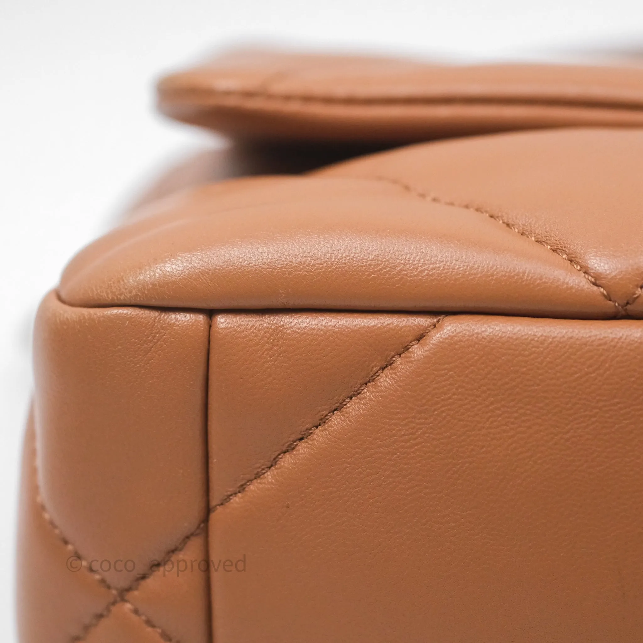 Chanel 19 Small Caramel Dark Beige Brown Mixed Hardware