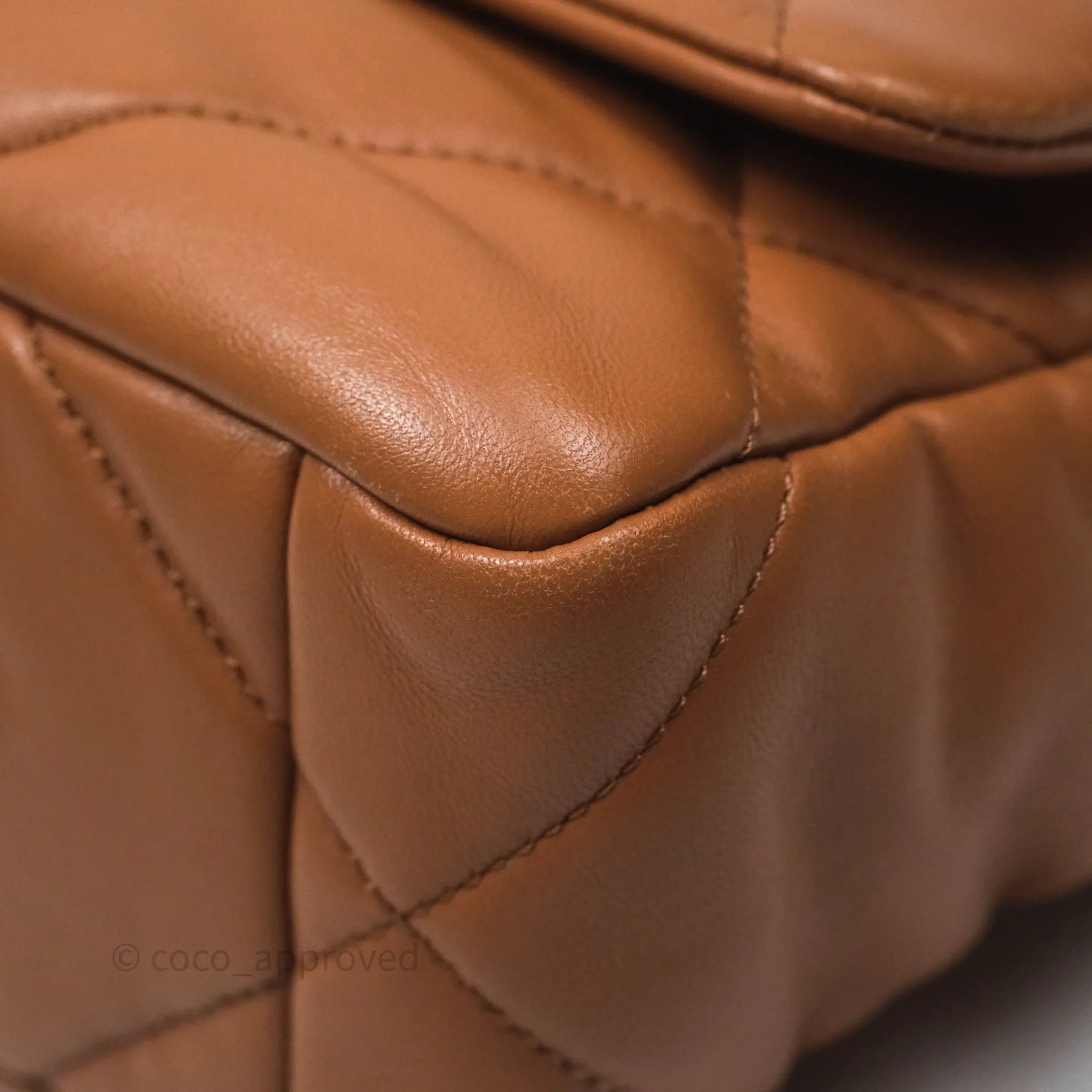 Chanel 19 Small Caramel Dark Beige Brown Mixed Hardware