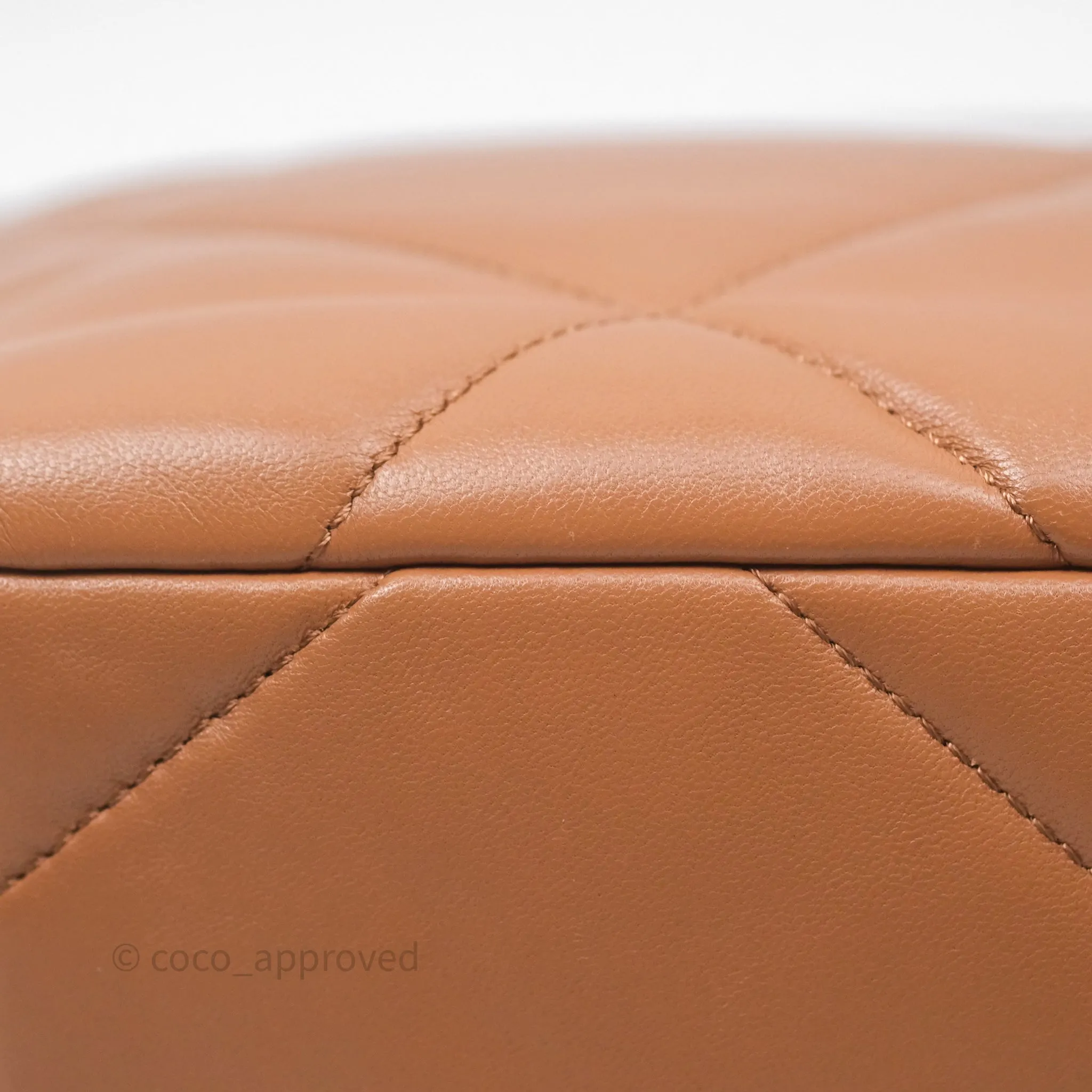 Chanel 19 Small Caramel Dark Beige Brown Mixed Hardware