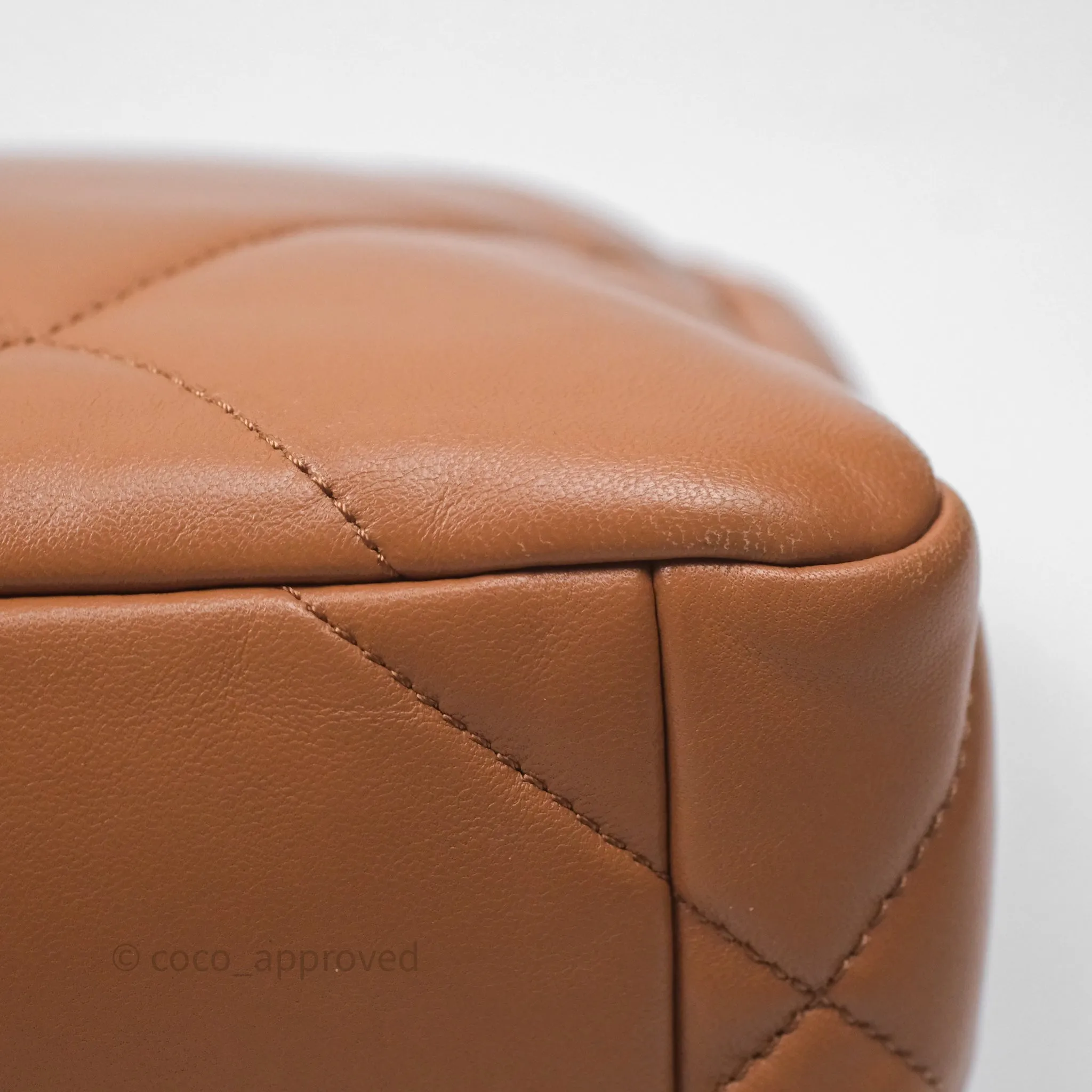 Chanel 19 Small Caramel Dark Beige Brown Mixed Hardware