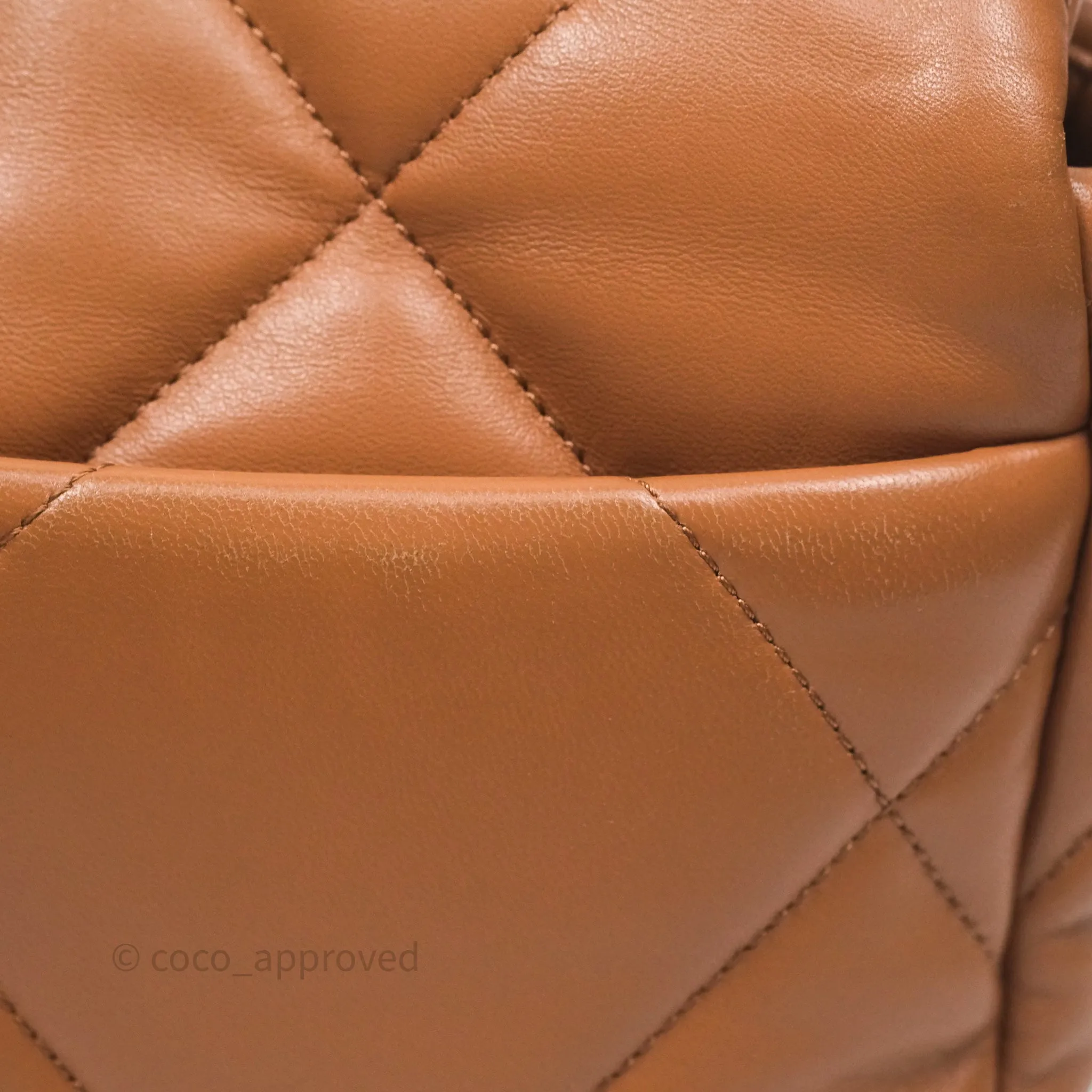 Chanel 19 Small Caramel Dark Beige Brown Mixed Hardware