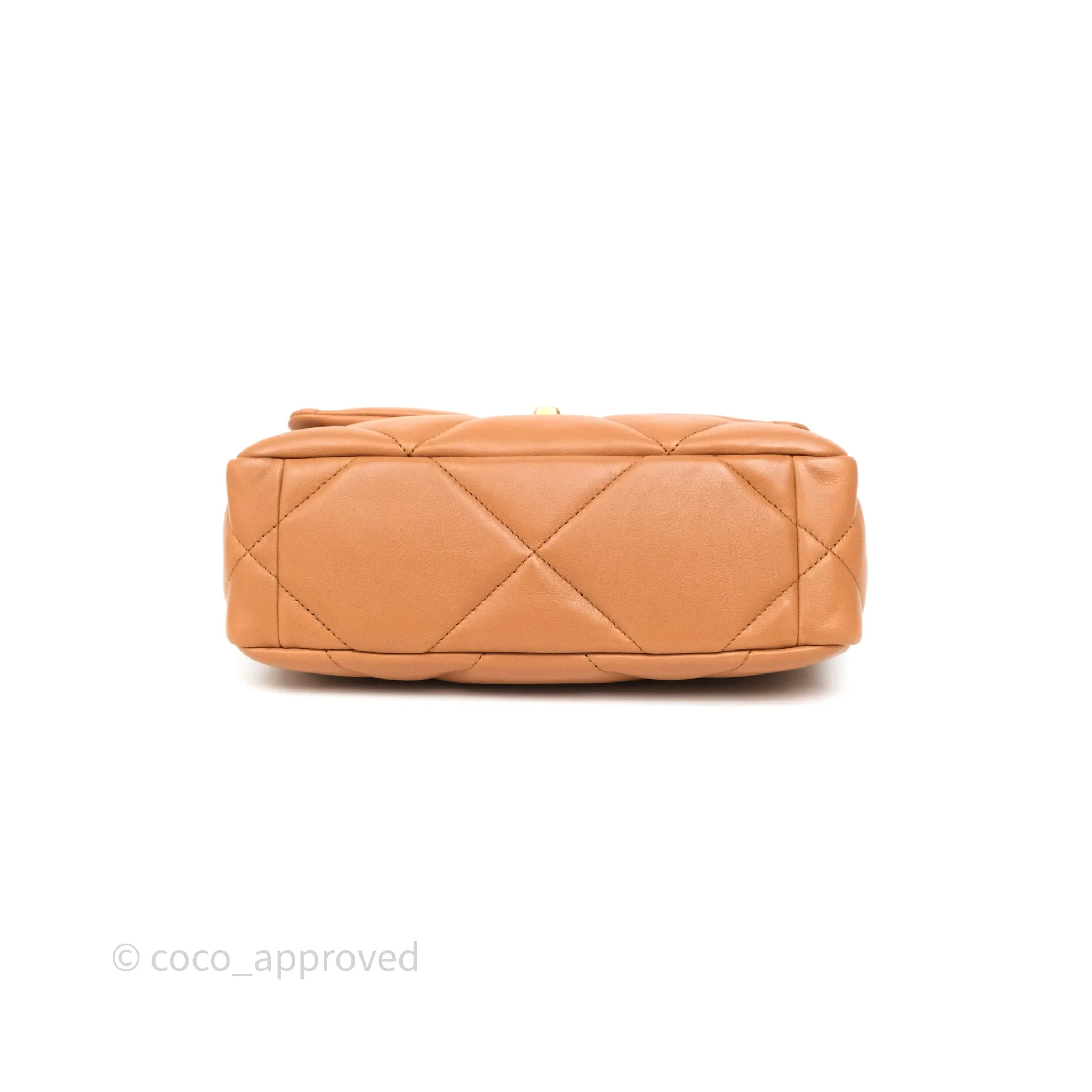 Chanel 19 Small Caramel Dark Beige Brown Mixed Hardware