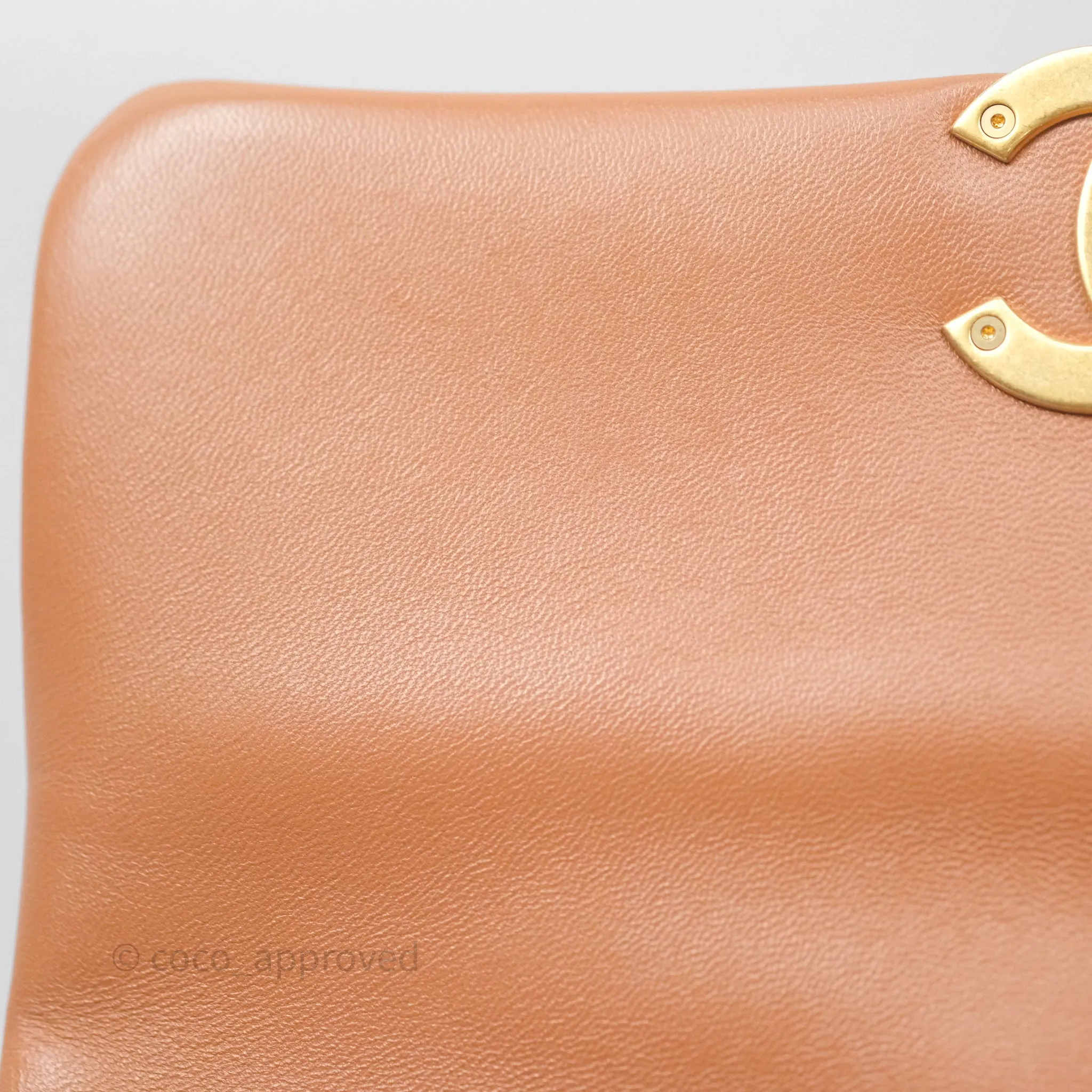 Chanel 19 Small Caramel Dark Beige Brown Mixed Hardware