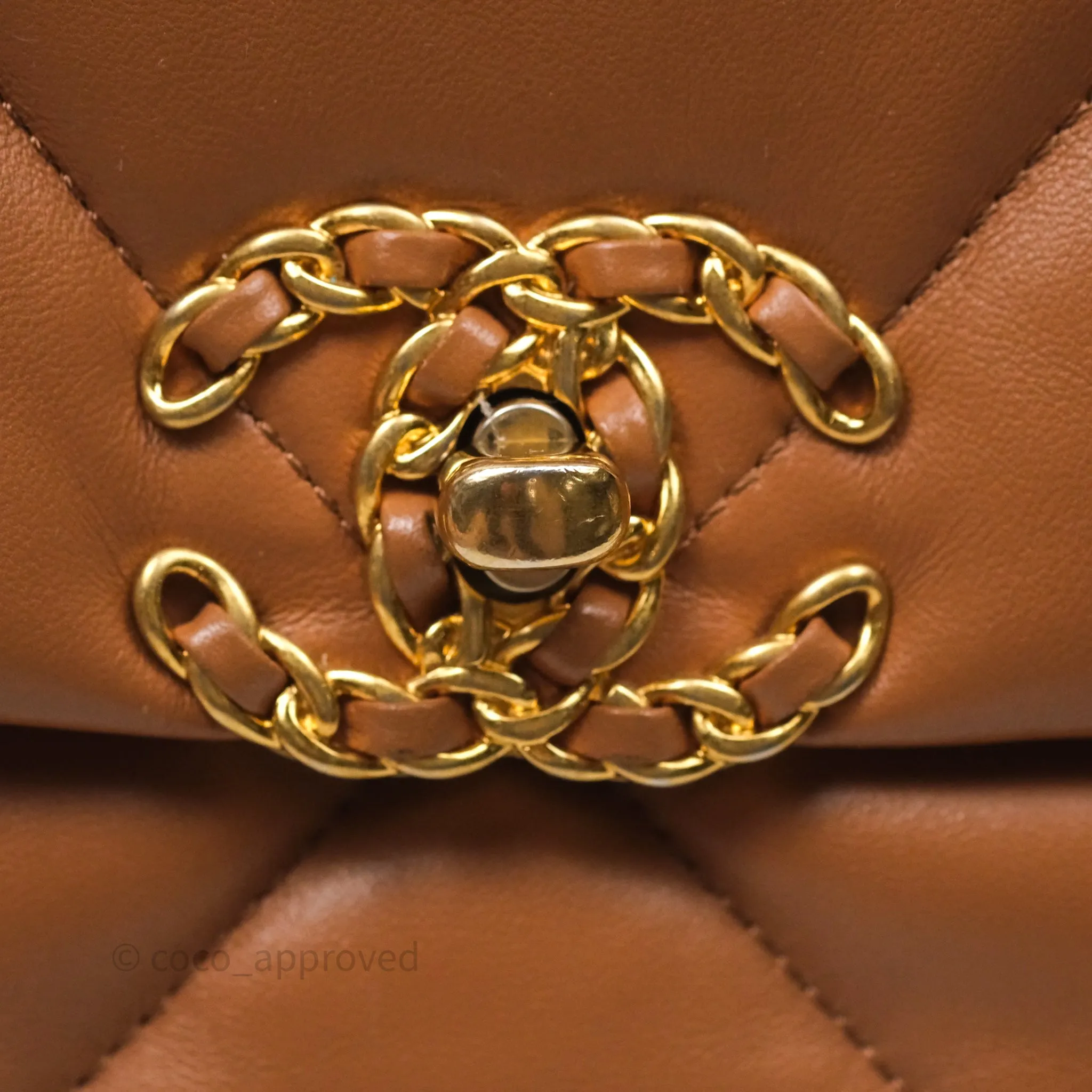 Chanel 19 Small Caramel Dark Beige Brown Mixed Hardware