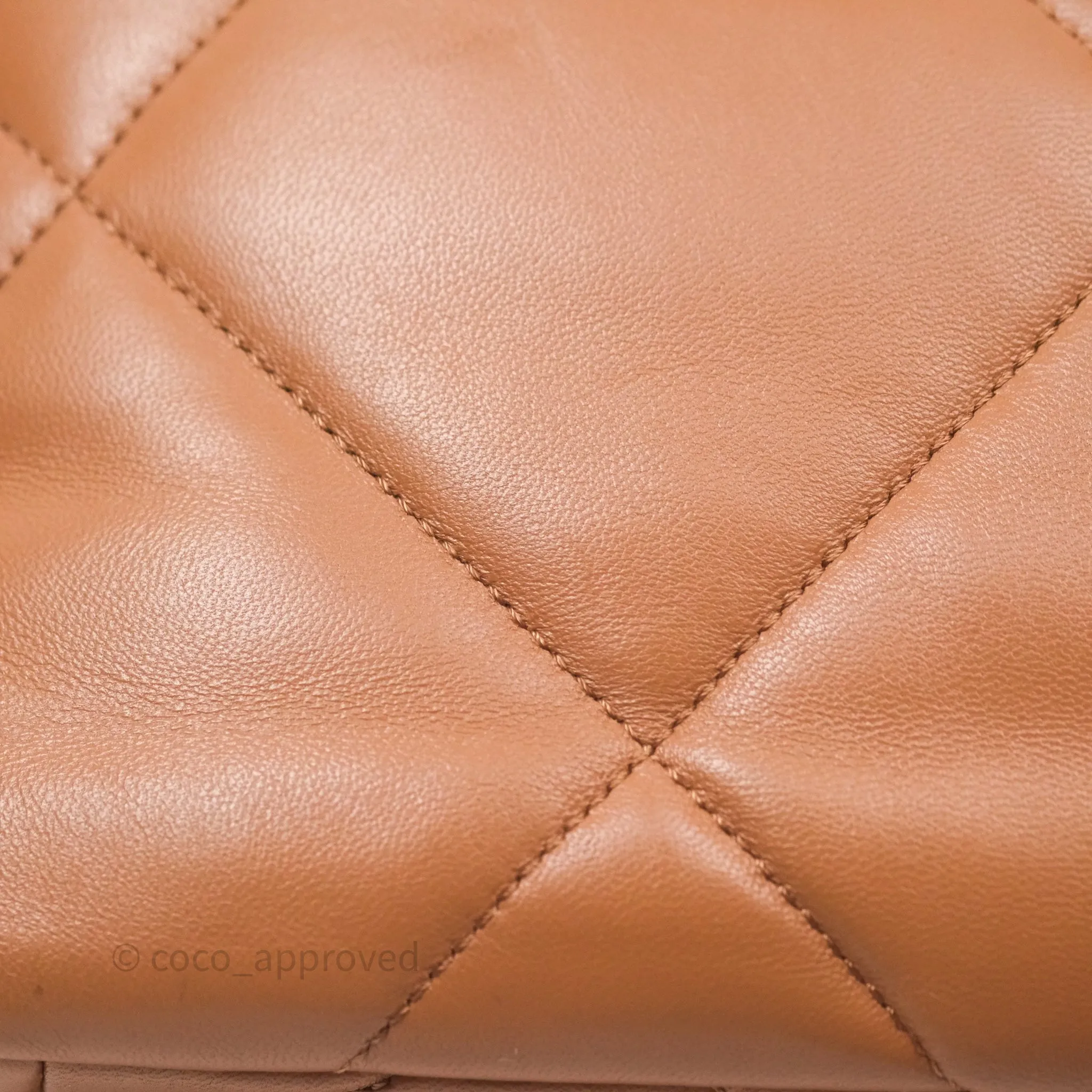 Chanel 19 Small Caramel Dark Beige Brown Mixed Hardware