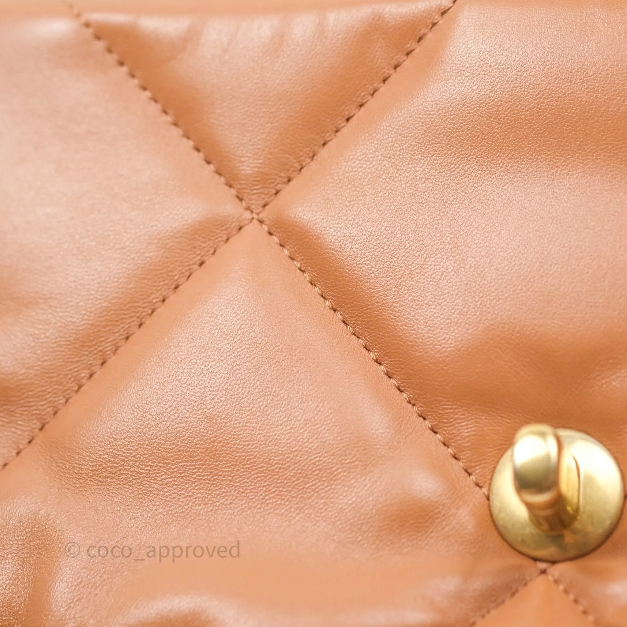 Chanel 19 Small Caramel Dark Beige Brown Mixed Hardware