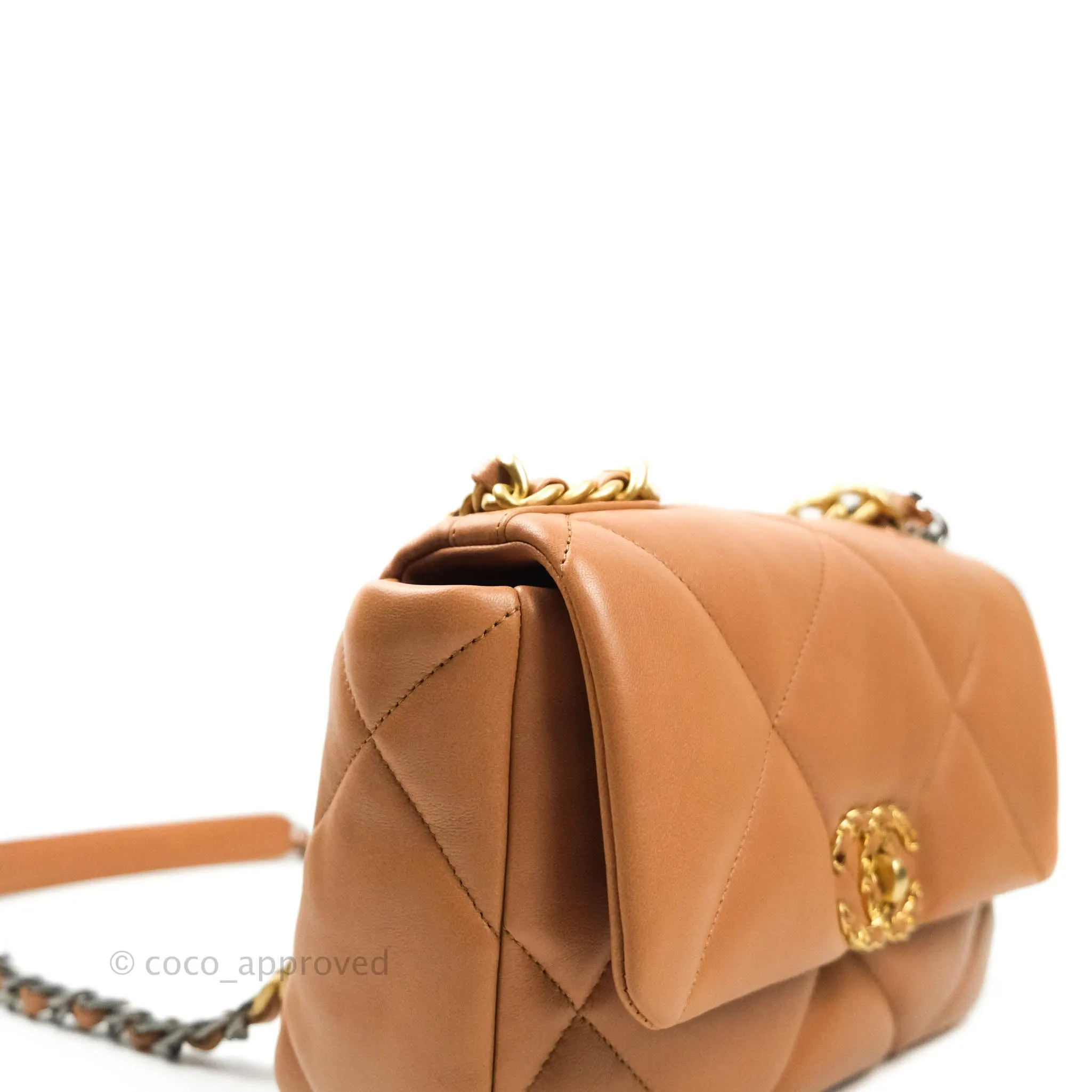 Chanel 19 Small Dark Beige Caramel Mixed Hardware 21P