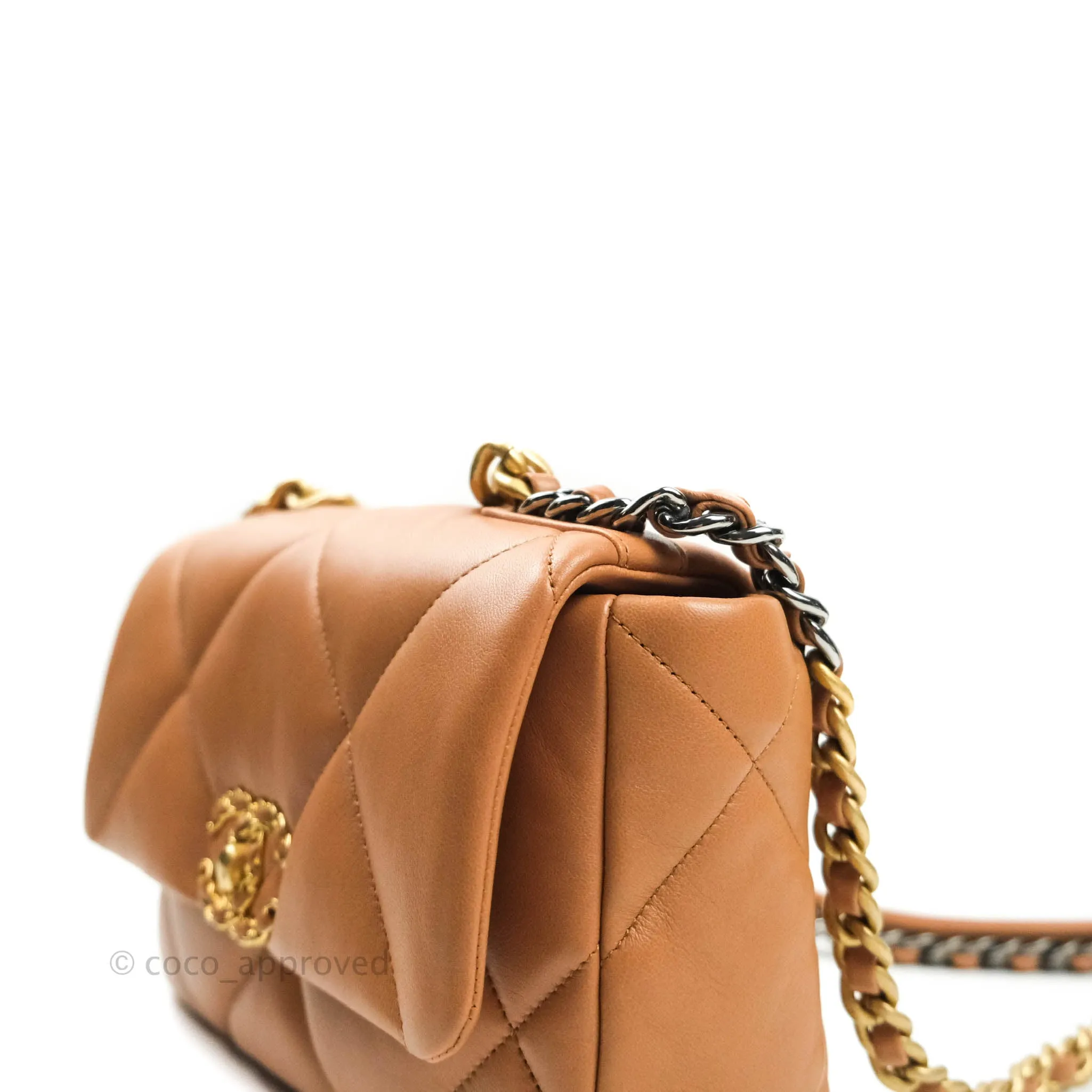 Chanel 19 Small Dark Beige Caramel Mixed Hardware 21P