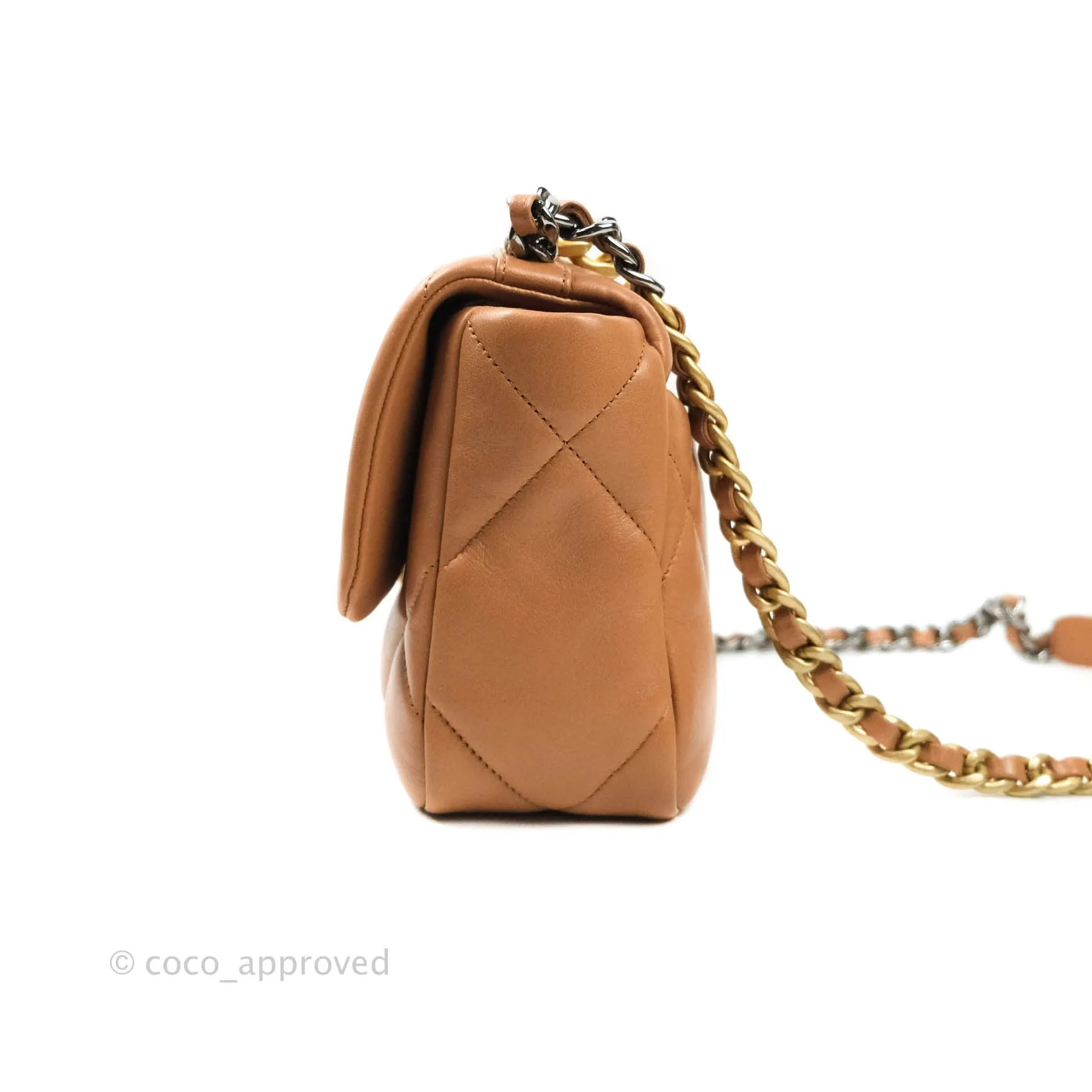Chanel 19 Small Dark Beige Caramel Mixed Hardware 21P
