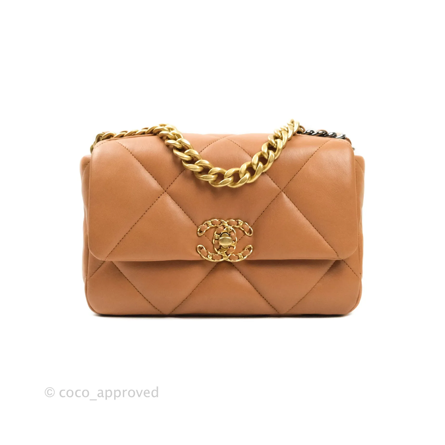 Chanel 19 Small Dark Beige Caramel Mixed Hardware 21P