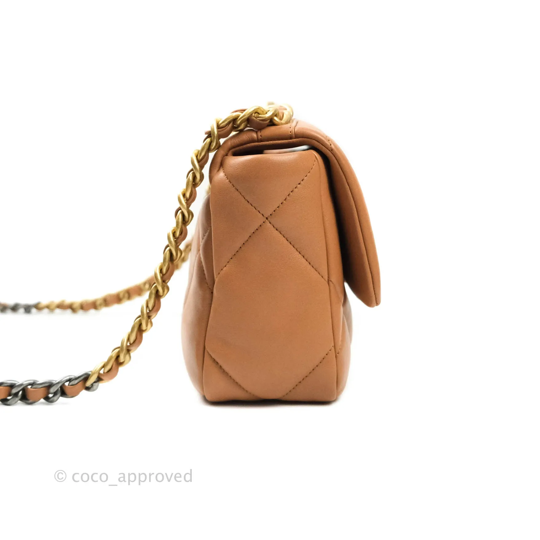 Chanel 19 Small Dark Beige Caramel Mixed Hardware 21P