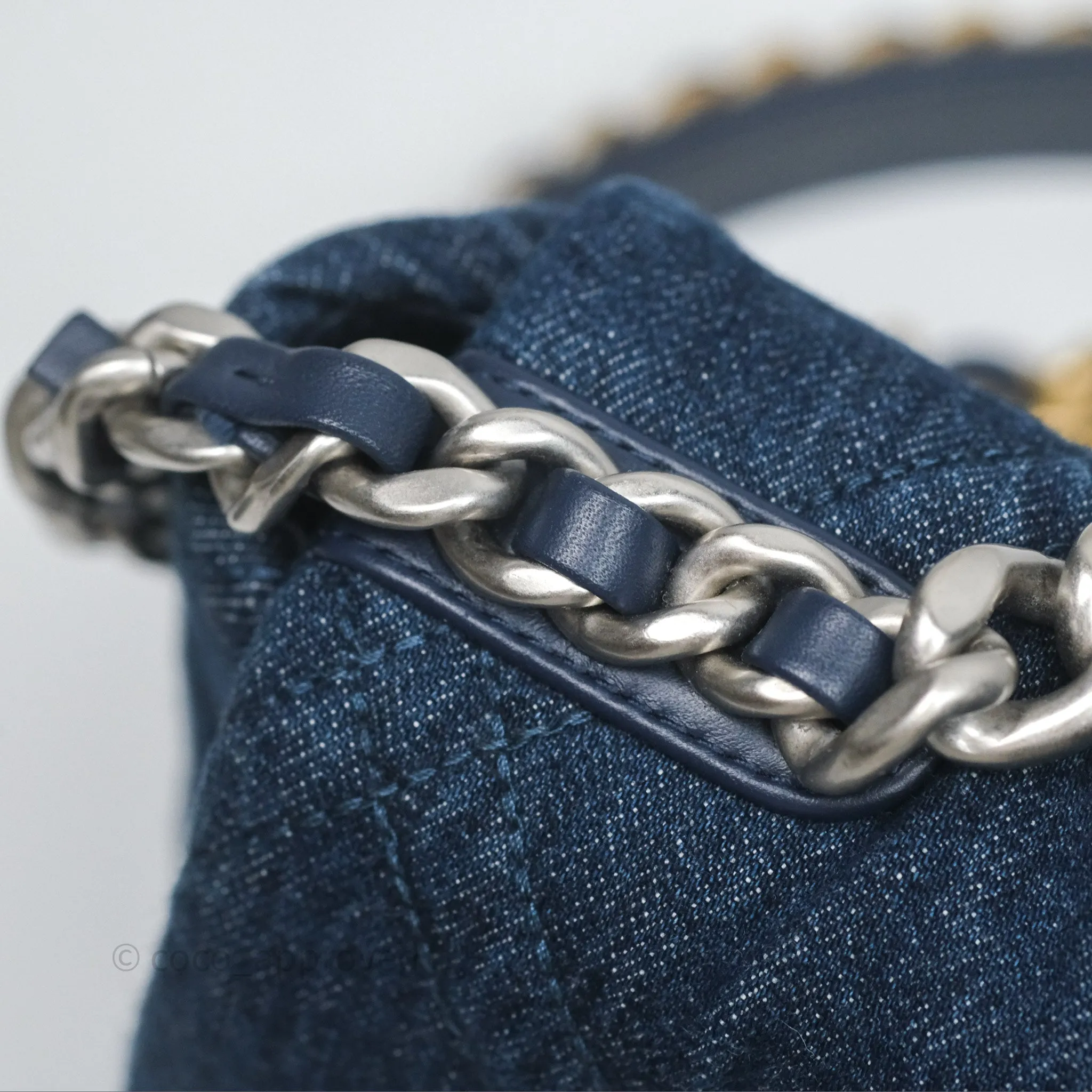 Chanel 19 Small Denim Fabric Mixed Hardware 22P