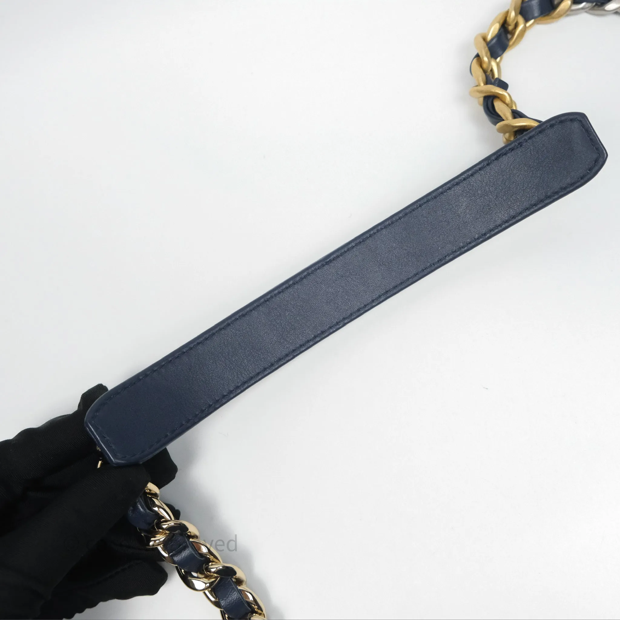 Chanel 19 Small Denim Fabric Mixed Hardware 22P