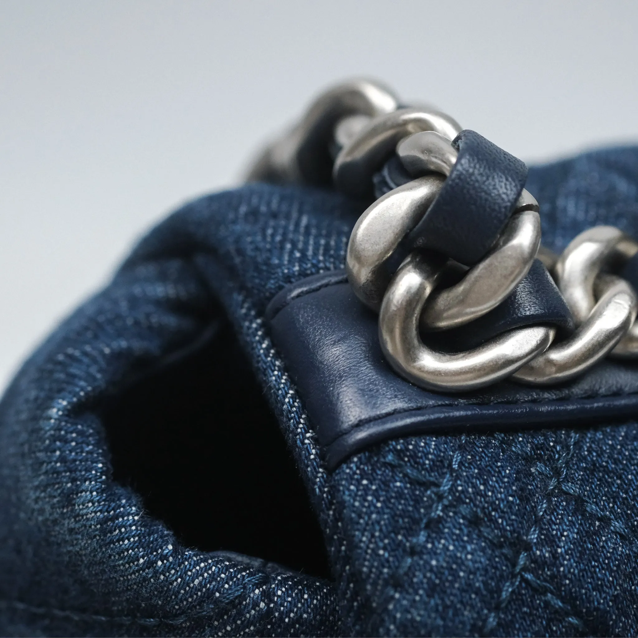 Chanel 19 Small Denim Fabric Mixed Hardware 22P